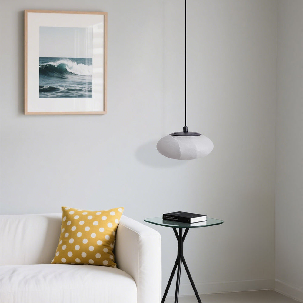 (Q) 7.87 Inch Copper Pendant Light, Modern Minimalist Style Circular Lampshade Copper Pendant Light, Suitable For Living Room And Dining Room