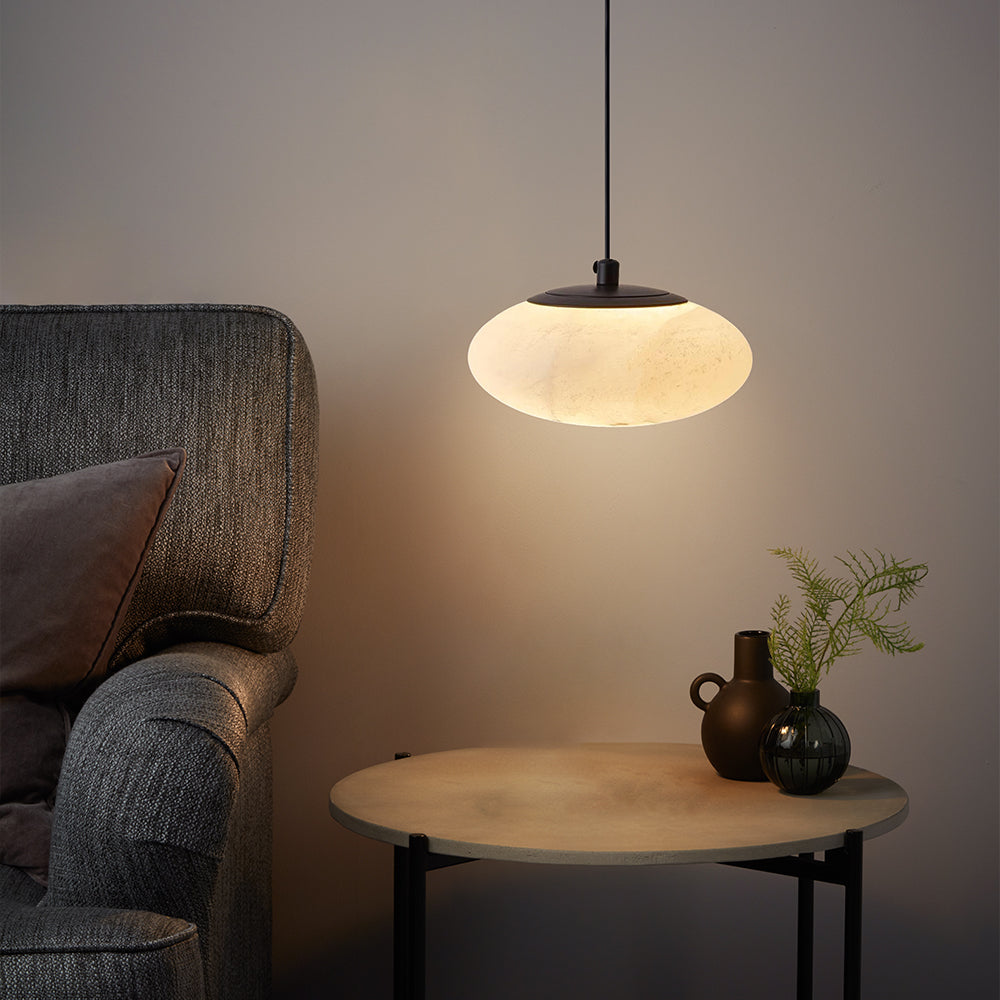 (Q) 7.87 Inch Copper Pendant Light, Modern Minimalist Style Circular Lampshade Copper Pendant Light, Suitable For Living Room And Dining Room