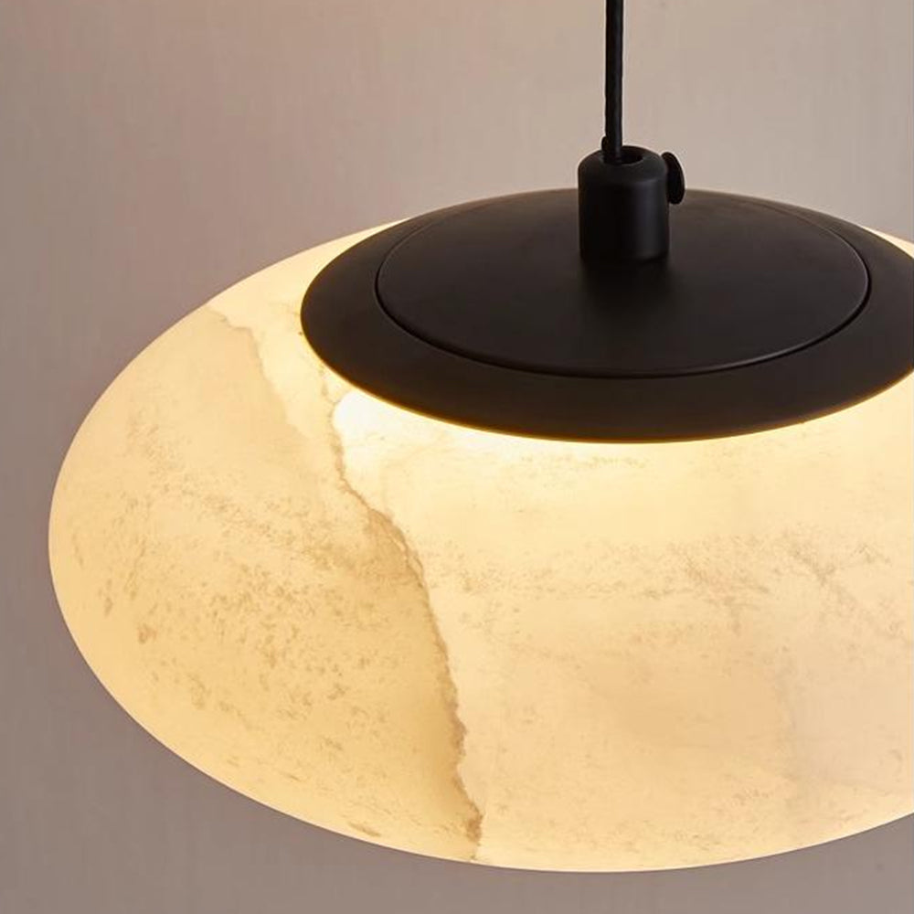 (Q) 7.87 Inch Copper Pendant Light, Modern Minimalist Style Circular Lampshade Copper Pendant Light, Suitable For Living Room And Dining Room