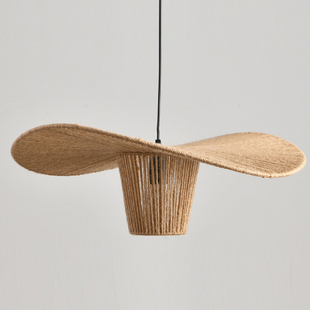(Q) 23.62 Inch Large Hemp Rope Pendant Light, Bohemian Style Bowl Shaped Lampshade Hemp Rope Pendant Light, Suitable For Living Room And Dining Room