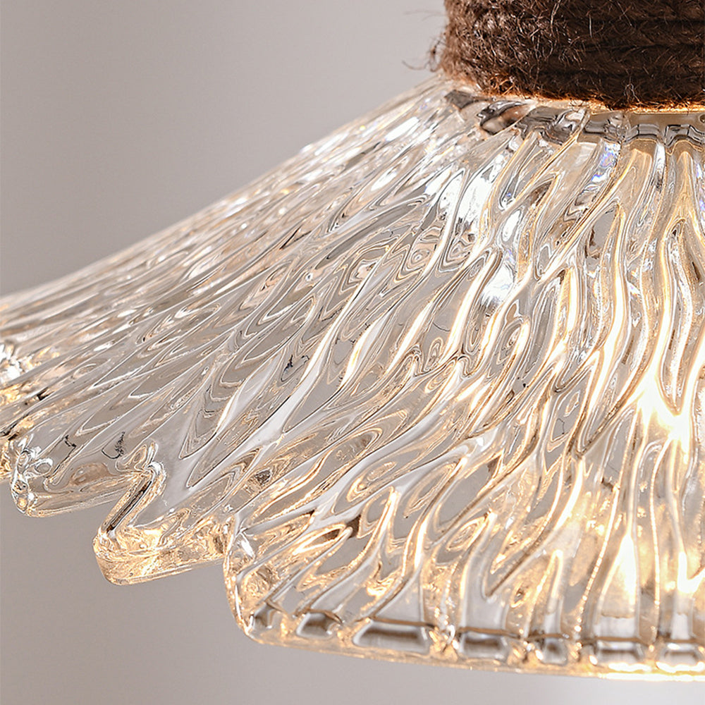 (Q) 11.81 Inch Glass Pendant Light, Modern Minimalist Style Bowl Shaped Lampshade Glass Pendant Light, Suitable for Living Room And Dining Room