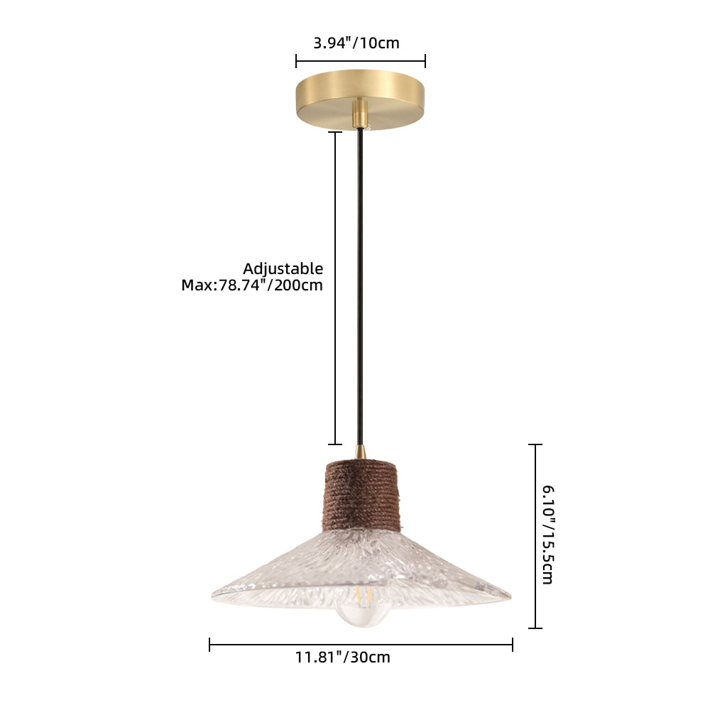 (Q) 11.81 Inch Glass Pendant Light, Modern Minimalist Style Bowl Shaped Lampshade Glass Pendant Light, Suitable for Living Room And Dining Room
