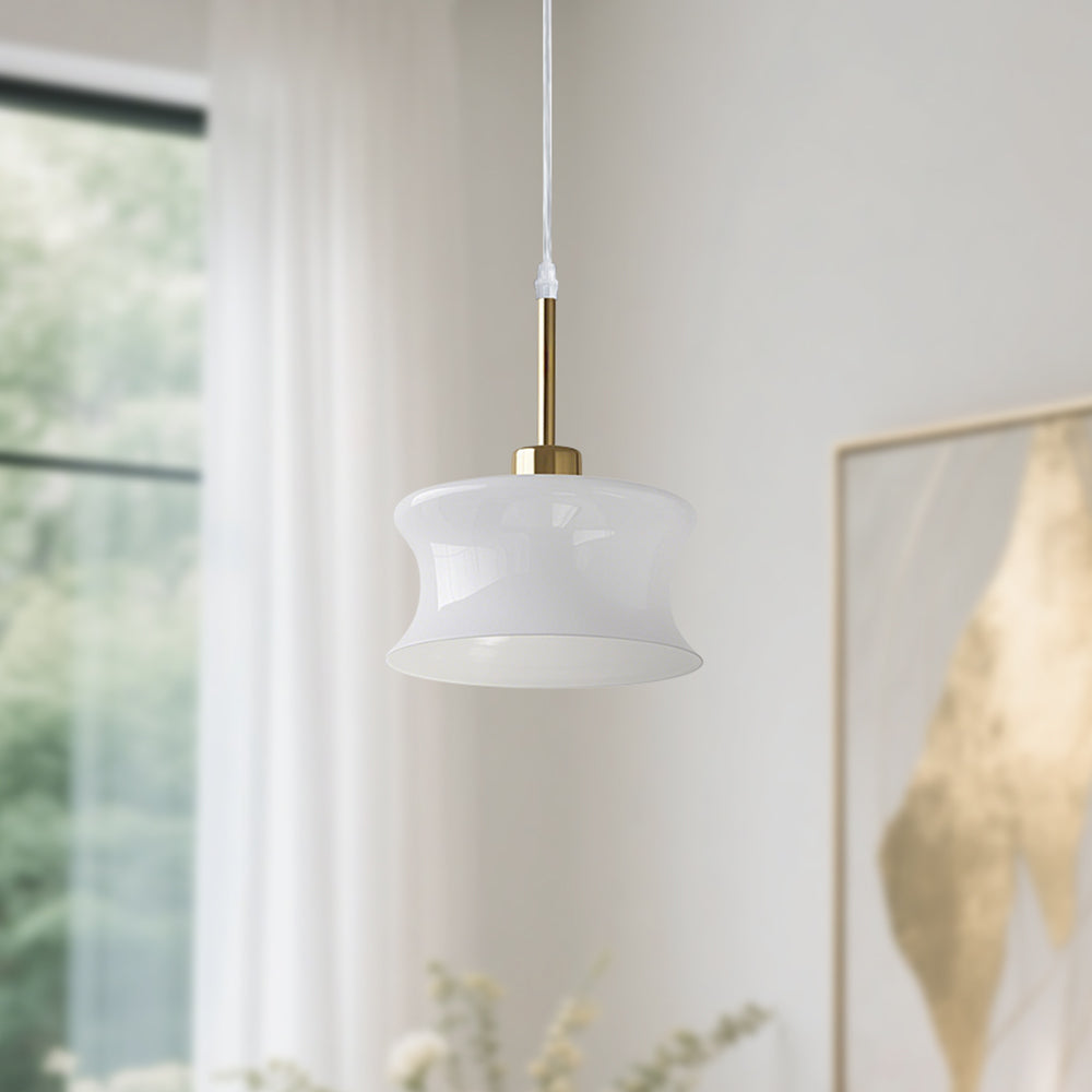 (Q) Modern Minimalist Style Bowl Shaped Lampshade Glass Pendant Light, Suitable For Bedrooms, Living Rooms, Kitchens, And Islands.