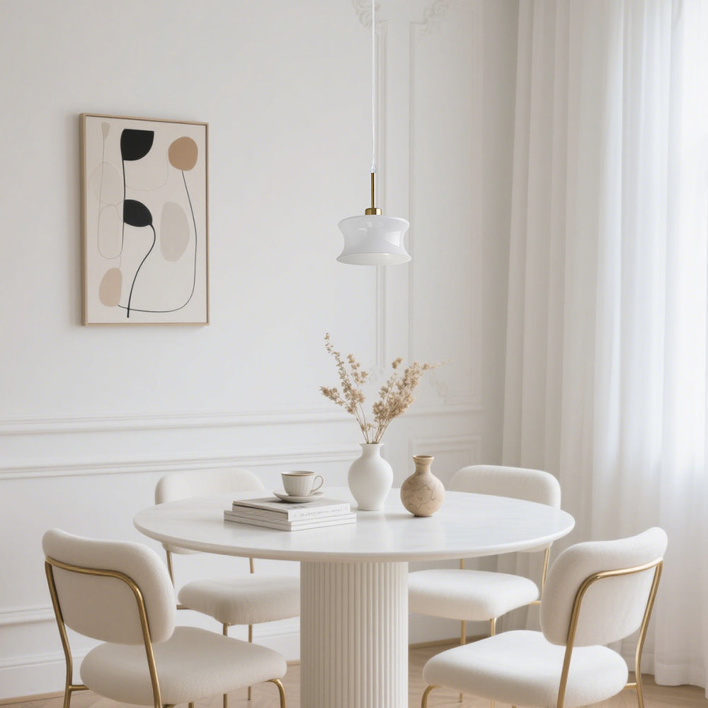 (Q) Modern Minimalist Style Bowl Shaped Lampshade Glass Pendant Light, Suitable For Bedrooms, Living Rooms, Kitchens, And Islands.