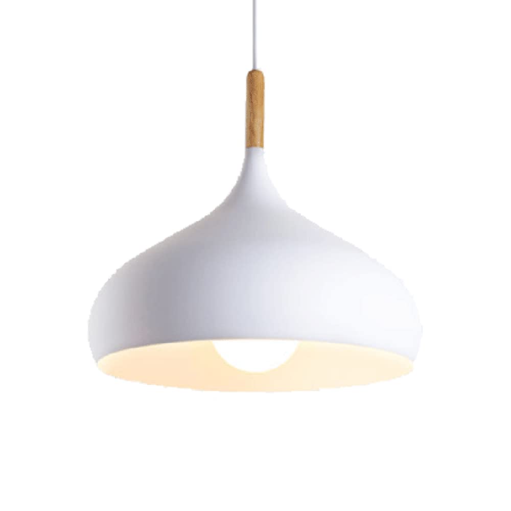 (Y)42cm Macaron Colour Pendant Light European Industrial Pendant Light with Wooden Farmhouse Colour Pendant Light Creative Metal Pendant Light for Foyer Dining Room Kitchen Bedroom