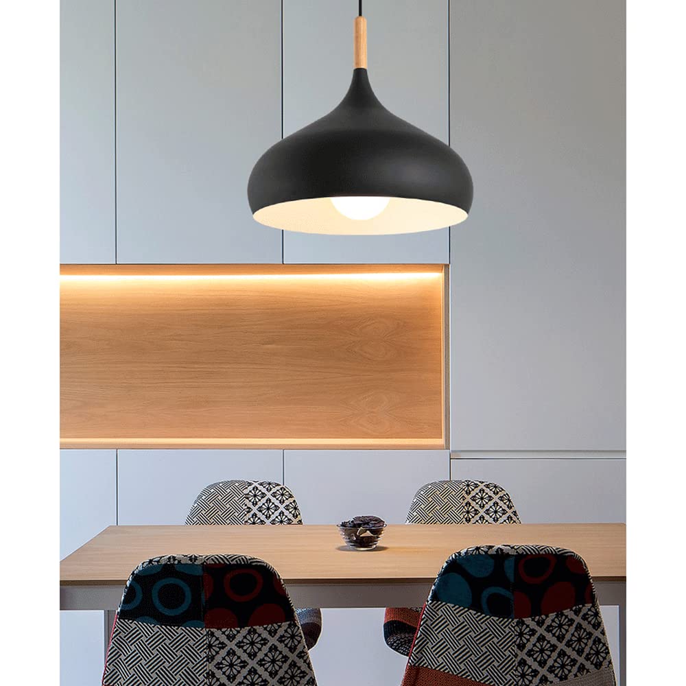 (Y)42cm Macaron Colour Pendant Light European Industrial Pendant Light with Wooden Farmhouse Colour Pendant Light Creative Metal Pendant Light for Foyer Dining Room Kitchen Bedroom