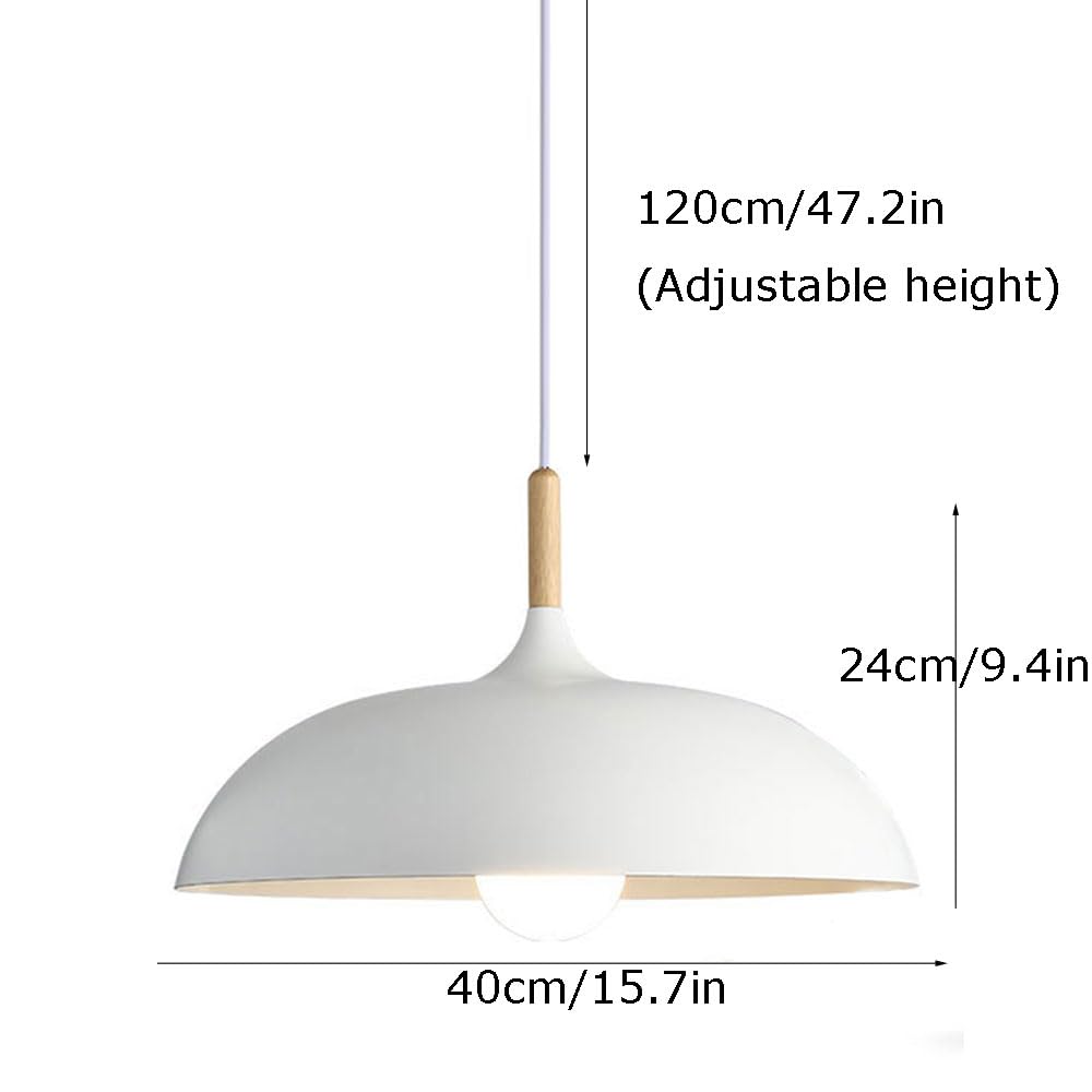 (Y)40cm Single Head Industrial Lighting Personalised Modern Pendant Light Simple Coloured Pendant Light Farmhouse Adjustable Metal Pendant Light for Kitchen Bedroom Living Room Dining Room