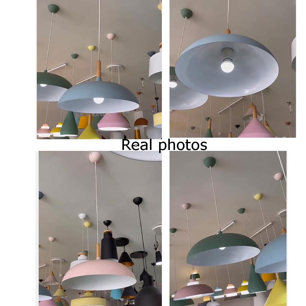 (Y)40cm Single Head Industrial Lighting Personalised Modern Pendant Light Simple Coloured Pendant Light Farmhouse Adjustable Metal Pendant Light for Kitchen Bedroom Living Room Dining Room