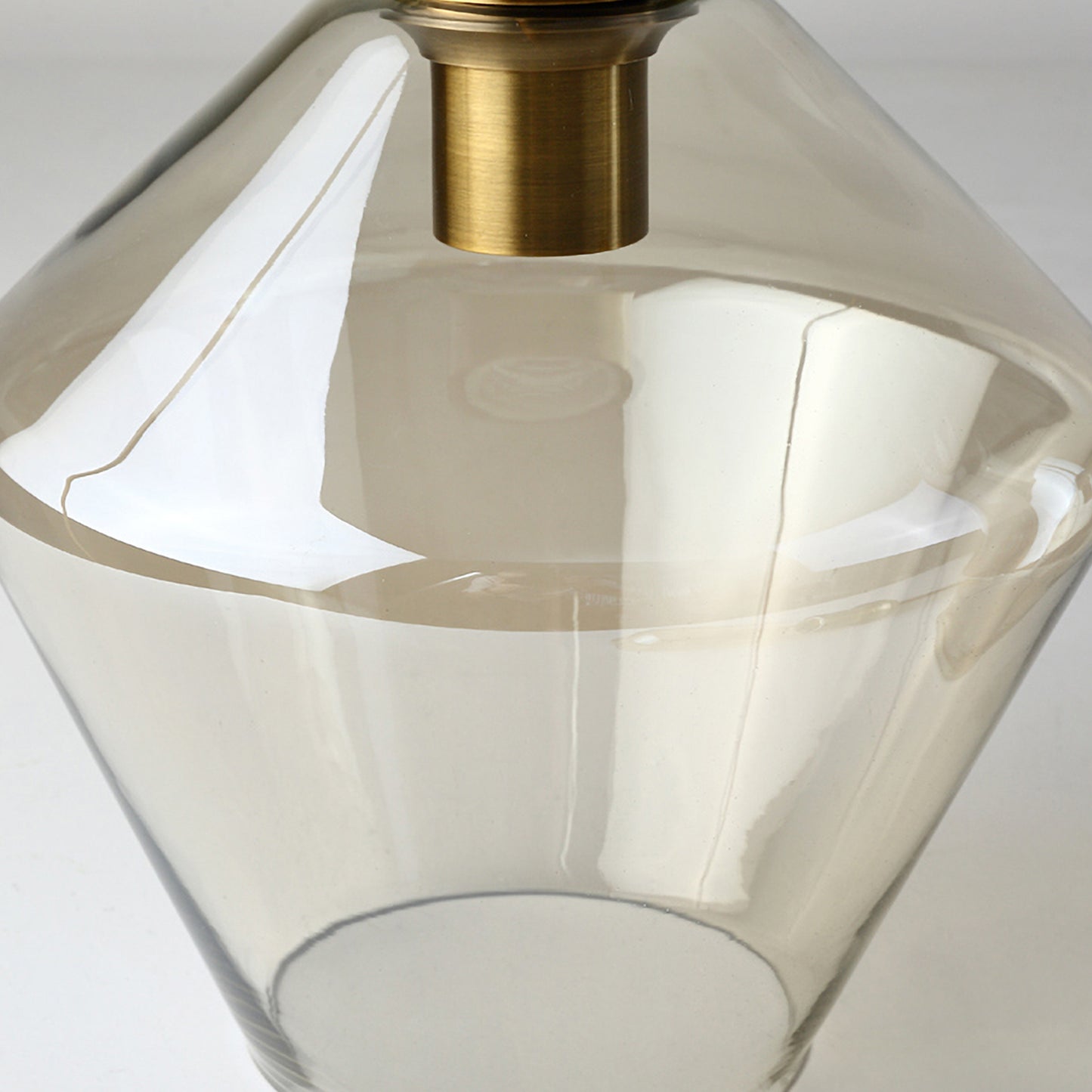 (X) Postmodern Gold Pendant Light - Adjustable Clear Glass LED Fixture for Living Room, Dining, Cafe and Hotel (E27 Socket, Champagne Finish)