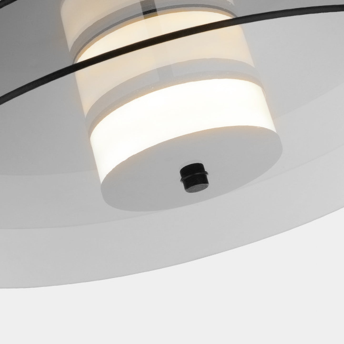 (X)Vertical Nordic Postmodern Glass Disc Pendant Light - Flying Saucer Chandelier for Dining Room, Bedroom, Bar, Smoke Grey
