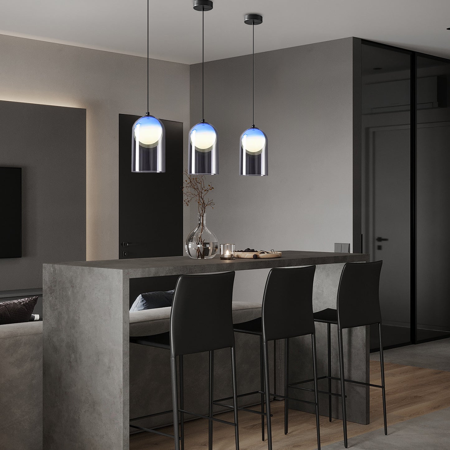 (X)Italian Minimalist Pendant Light -Glass Ceiling Lamp for Bedroom, Dining Room, Entryway Style F