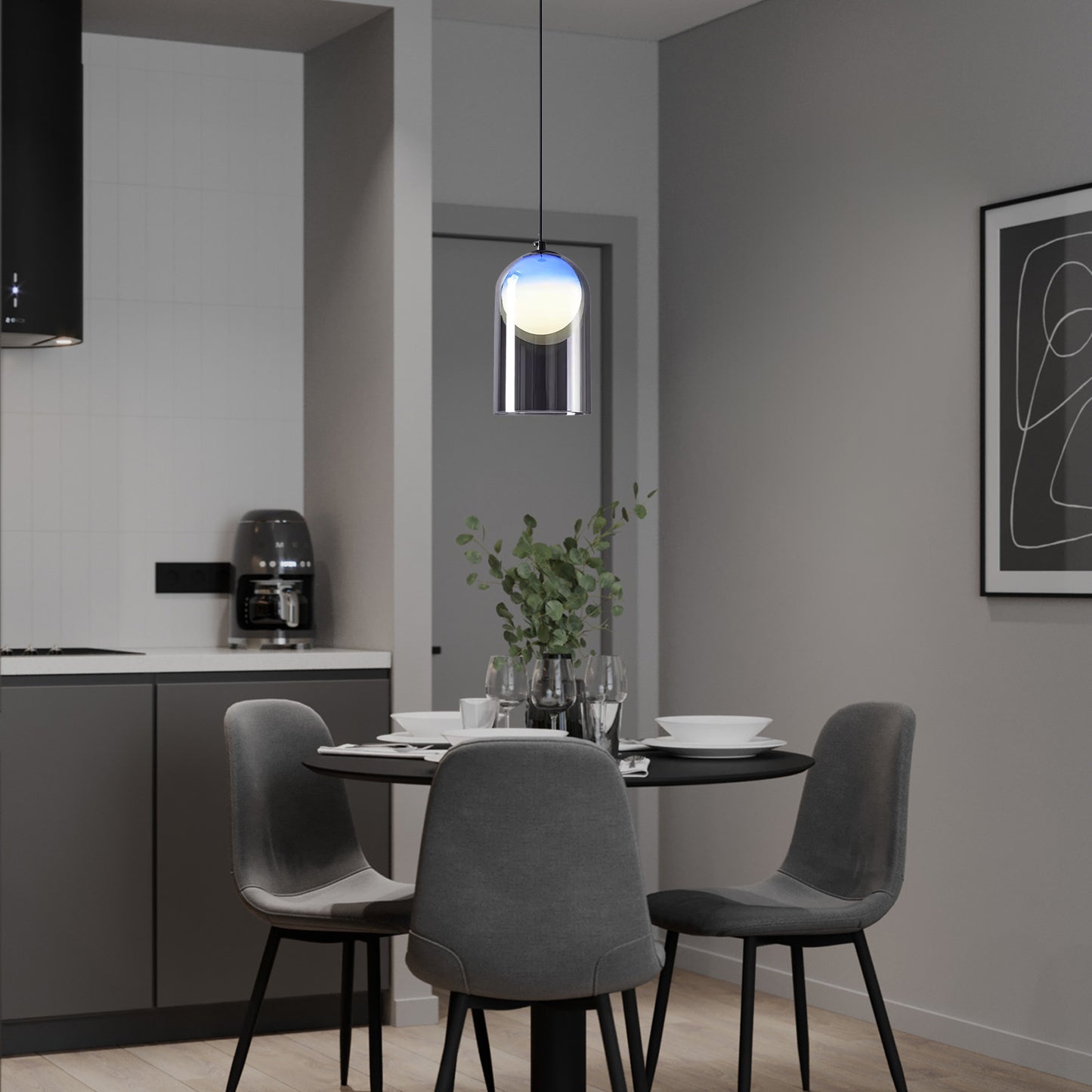 (X)Italian Minimalist Pendant Light -Glass Ceiling Lamp for Bedroom, Dining Room, Entryway Style F
