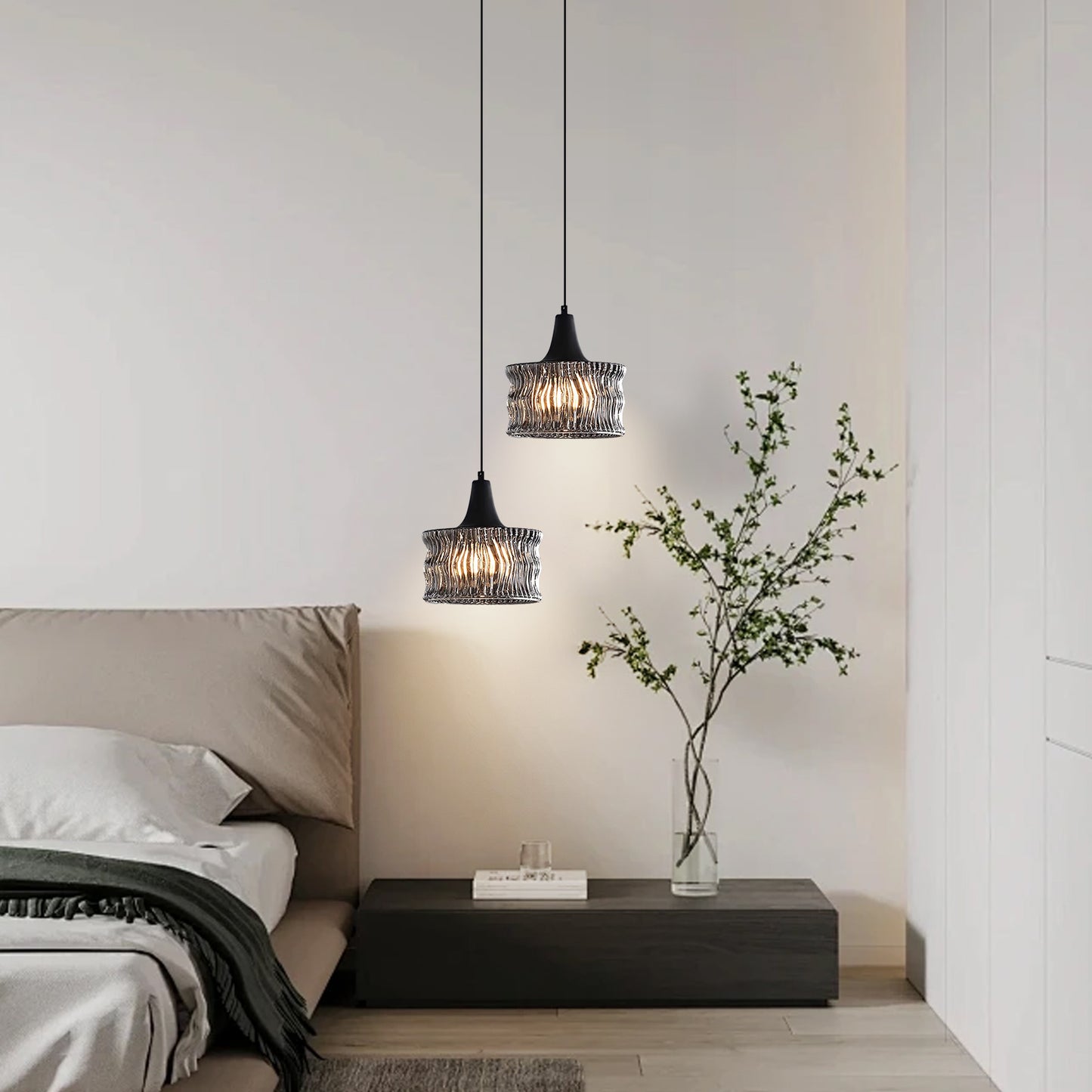 (X)Italian Minimalist Pendant Light -Glass Ceiling Lamp for Bedroom, Dining Room, Entryway Style I