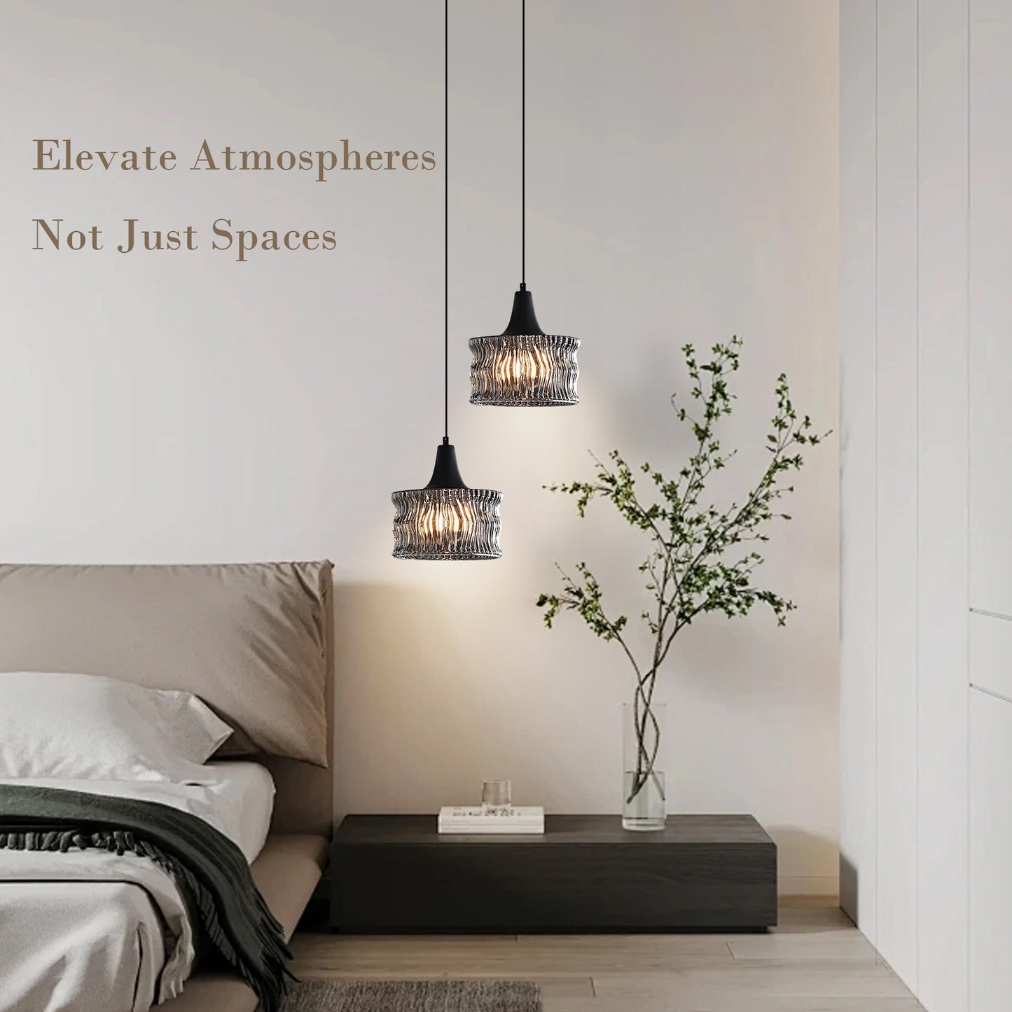 (X)Italian Minimalist Pendant Light -Glass Ceiling Lamp for Bedroom, Dining Room, Entryway Style I