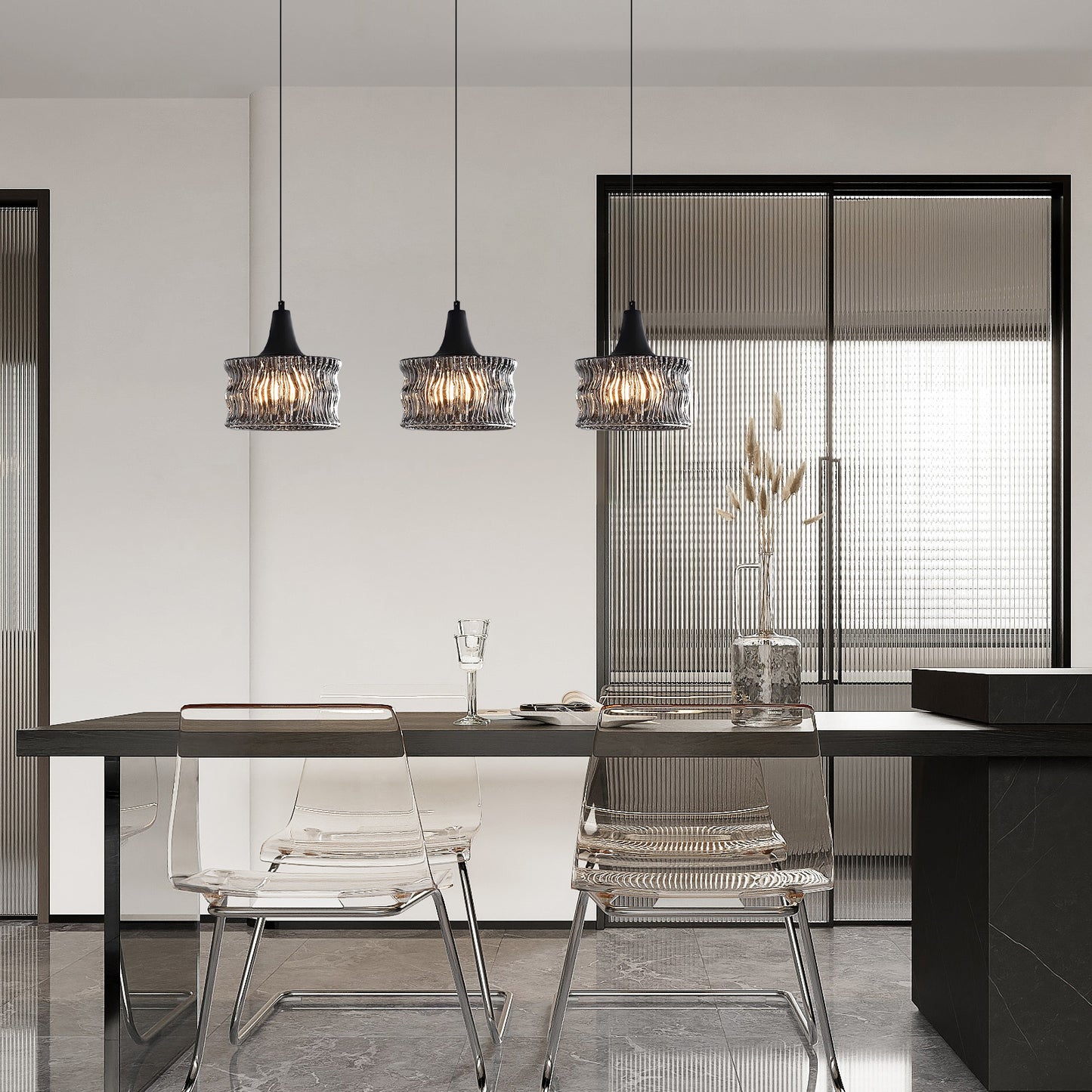 (X)Italian Minimalist Pendant Light -Glass Ceiling Lamp for Bedroom, Dining Room, Entryway Style I