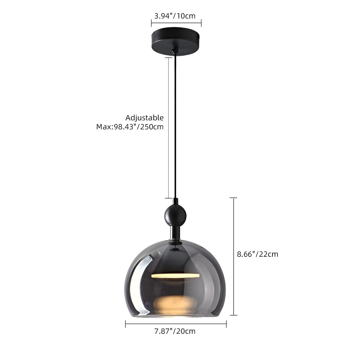 (X)Solid Copper Italian Minimalist Pendant Light - Acrylic & Glass Ceiling Lamp for Bedroom, Dining Room, Entryway Style B
