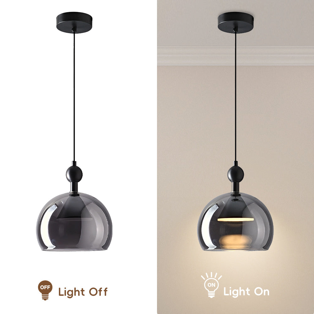 (X)Solid Copper Italian Minimalist Pendant Light - Acrylic & Glass Ceiling Lamp for Bedroom, Dining Room, Entryway Style B