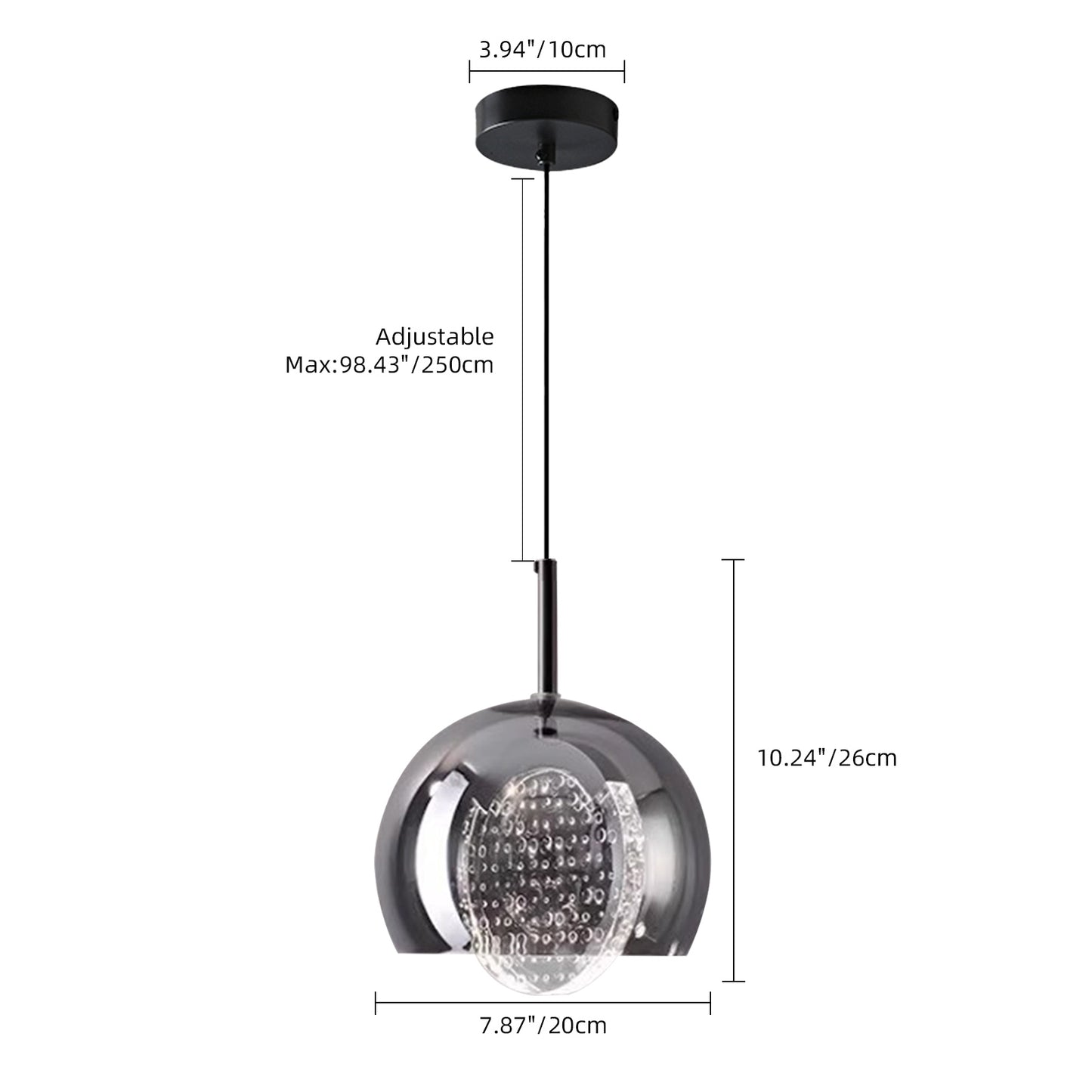 (X)Solid Copper Italian Minimalist Pendant Light - Acrylic & Glass Ceiling Lamp for Bedroom, Dining Room, Entryway Style D