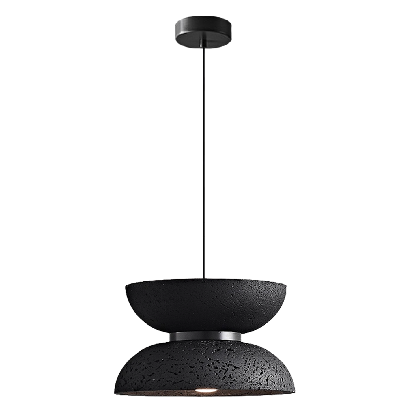 (X)Solid Copper Italian Minimalist Pendant Light - Black Onyx Stone and Glass Ceiling Lamp for Bedroom, Dining Room, Entryway Style G
