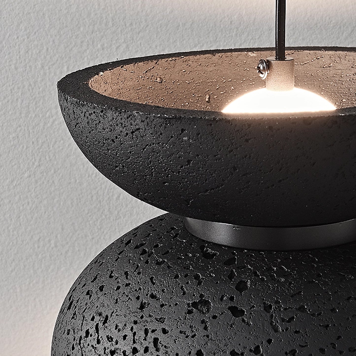 (X)Solid Copper Italian Minimalist Pendant Light - Black Onyx Stone and Glass Ceiling Lamp for Bedroom, Dining Room, Entryway Style G