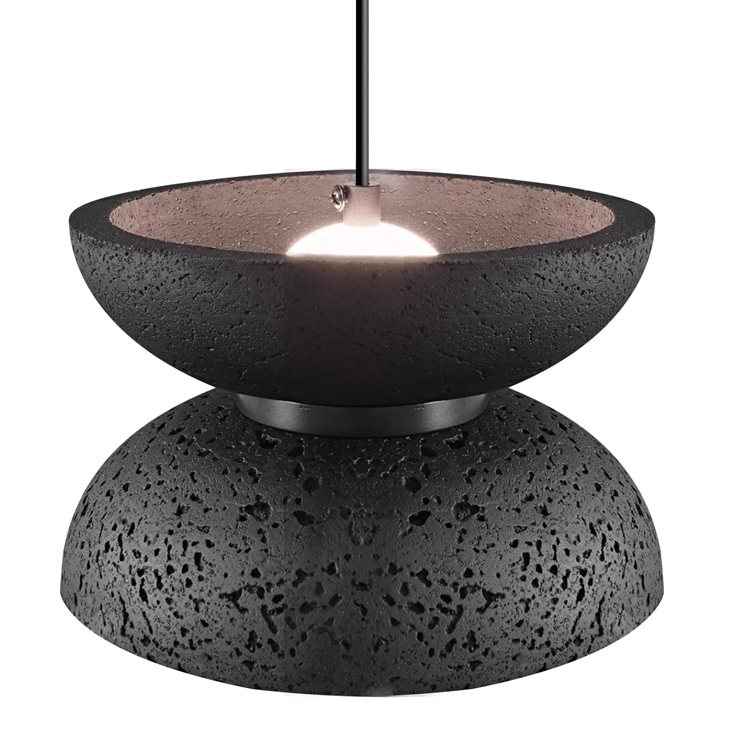(X)Solid Copper Italian Minimalist Pendant Light - Black Onyx Stone and Glass Ceiling Lamp for Bedroom, Dining Room, Entryway Style G