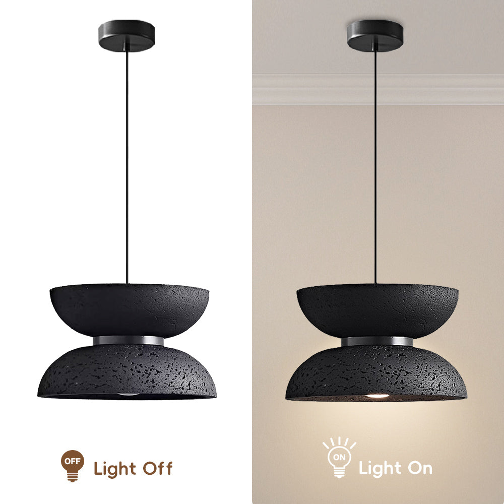 (X)Solid Copper Italian Minimalist Pendant Light - Black Onyx Stone and Glass Ceiling Lamp for Bedroom, Dining Room, Entryway Style G