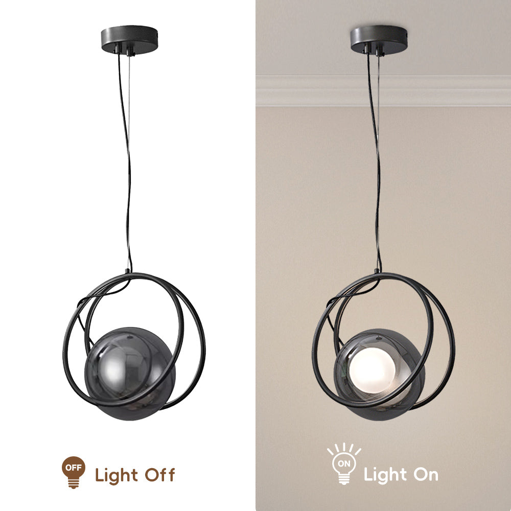 (X)Solid Copper Italian Minimalist Pendant Light - Glass Ceiling Lamp for Bedroom, Dining Room, Entryway Style E