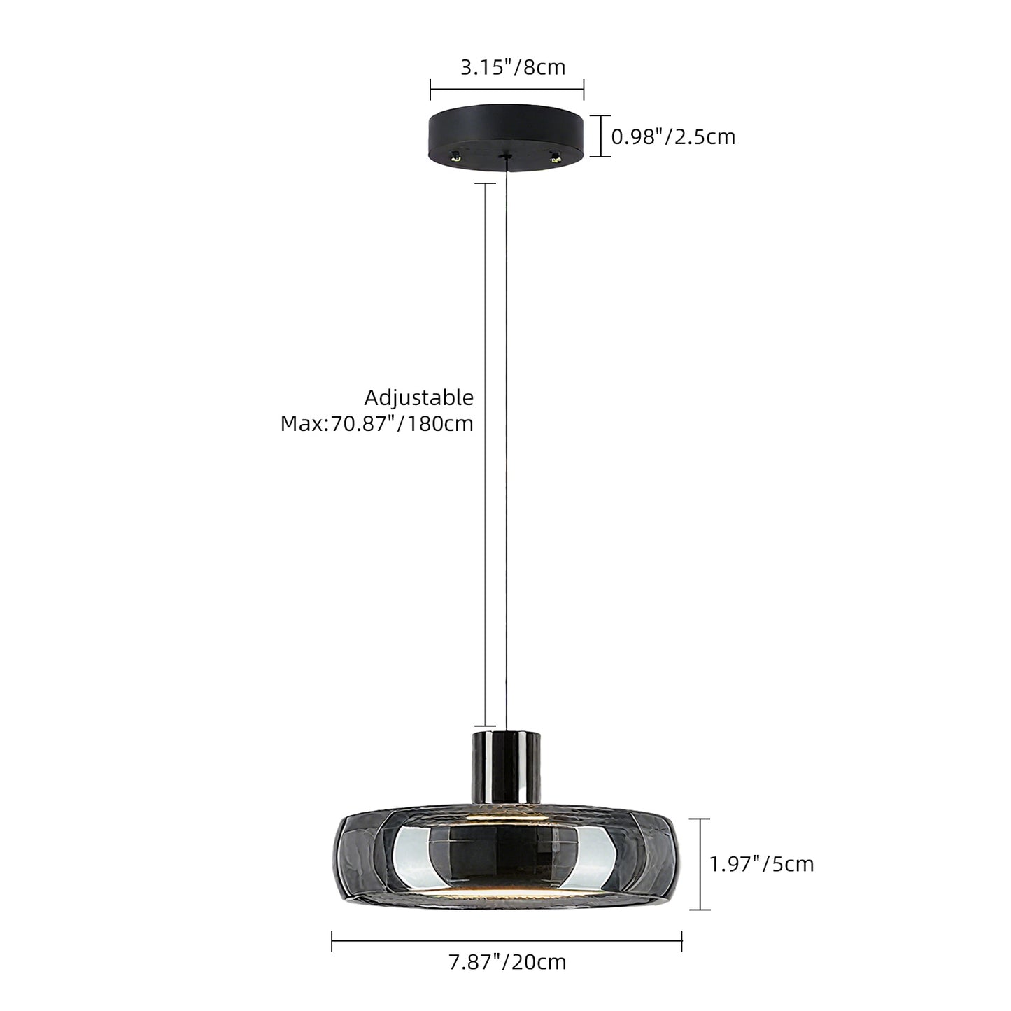 (X)Modern Minimalist LED Glass Pendant Light Chandelier - For Living Room, Dining Room, Bedroom and Study