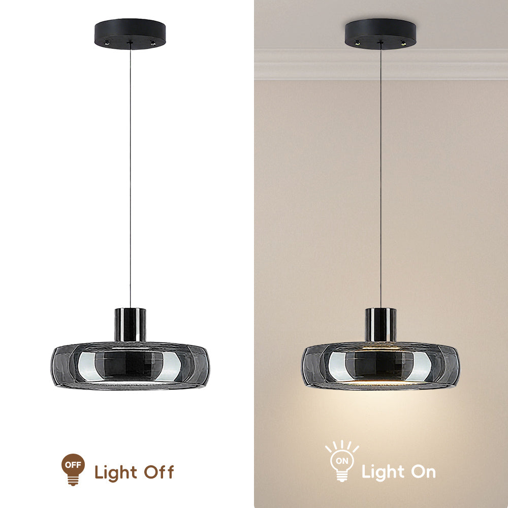 (X)Modern Minimalist LED Glass Pendant Light Chandelier - For Living Room, Dining Room, Bedroom and Study