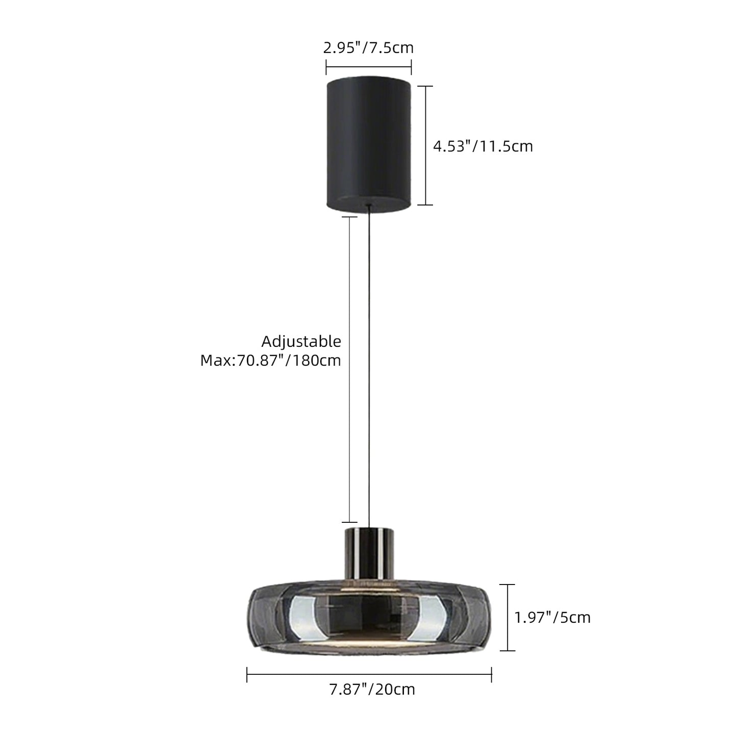 (X)Modern Minimalist Liftable LED Glass Pendant Light Chandelier | Adjustable Height for Living Room, Dining Room, Bedroom and Study