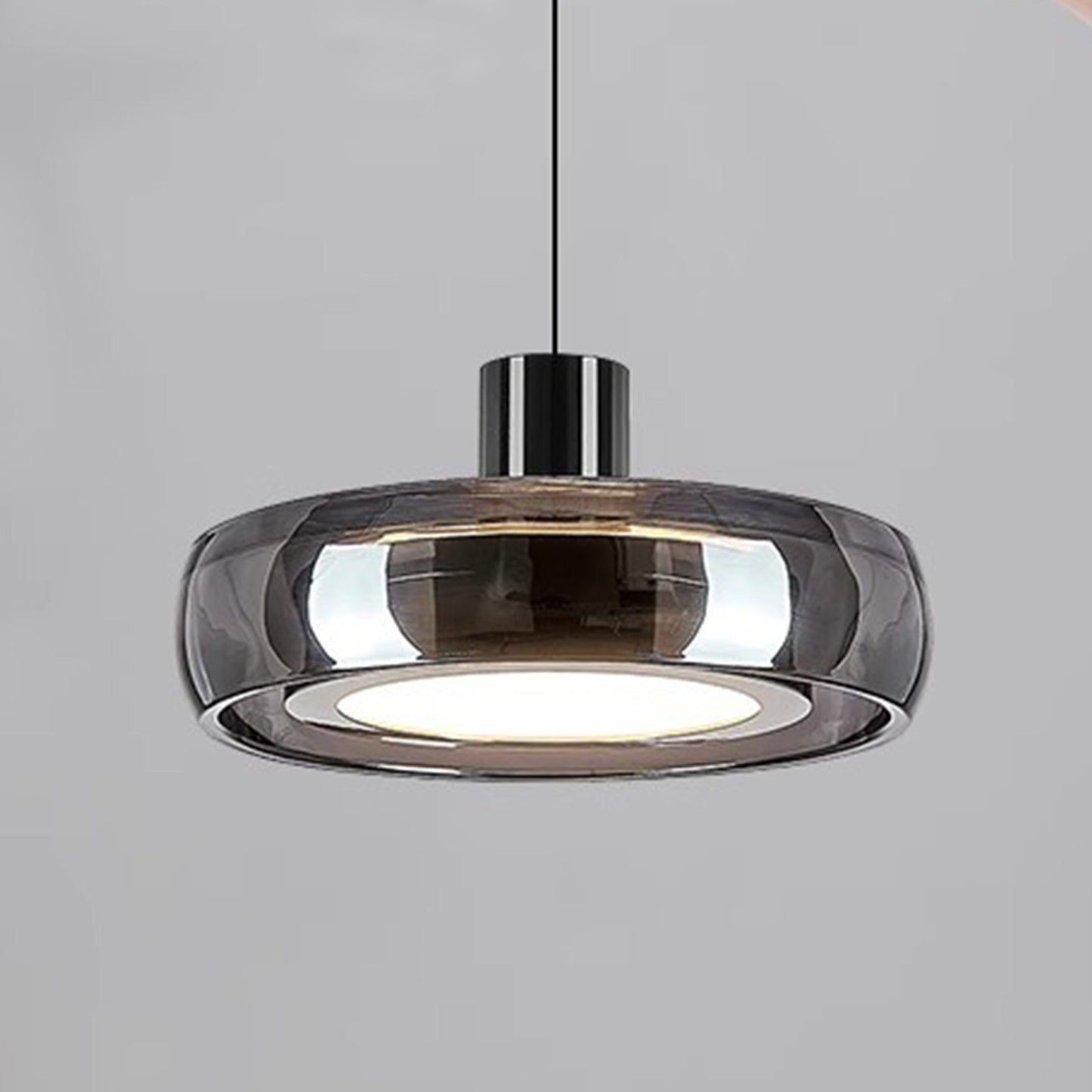 (X)Modern Minimalist Liftable LED Glass Pendant Light Chandelier | Adjustable Height for Living Room, Dining Room, Bedroom and Study