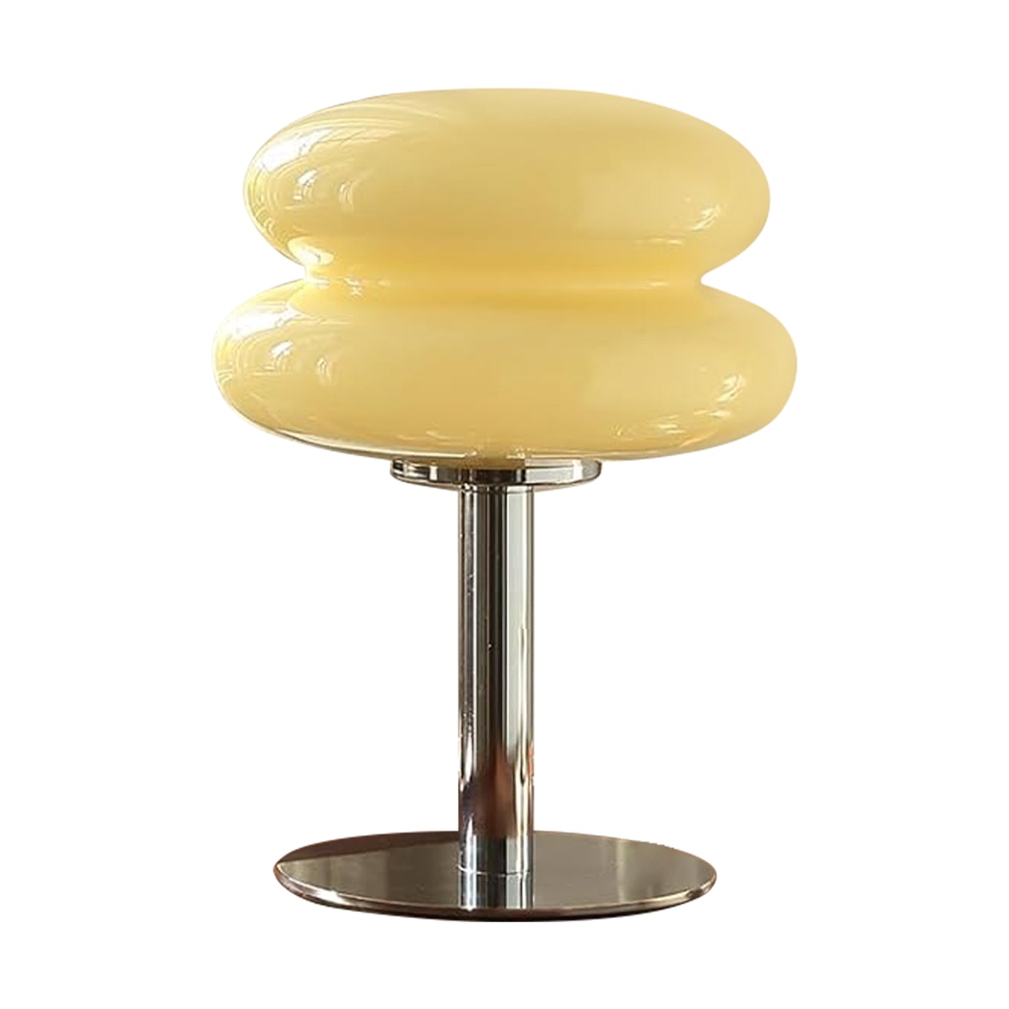 (X)Medieval Mushroom Table Lamp - Retro Egg Tart Design, 3-Color Dimmable LED Glass Light for Bedroom and Living Room ,Cream
