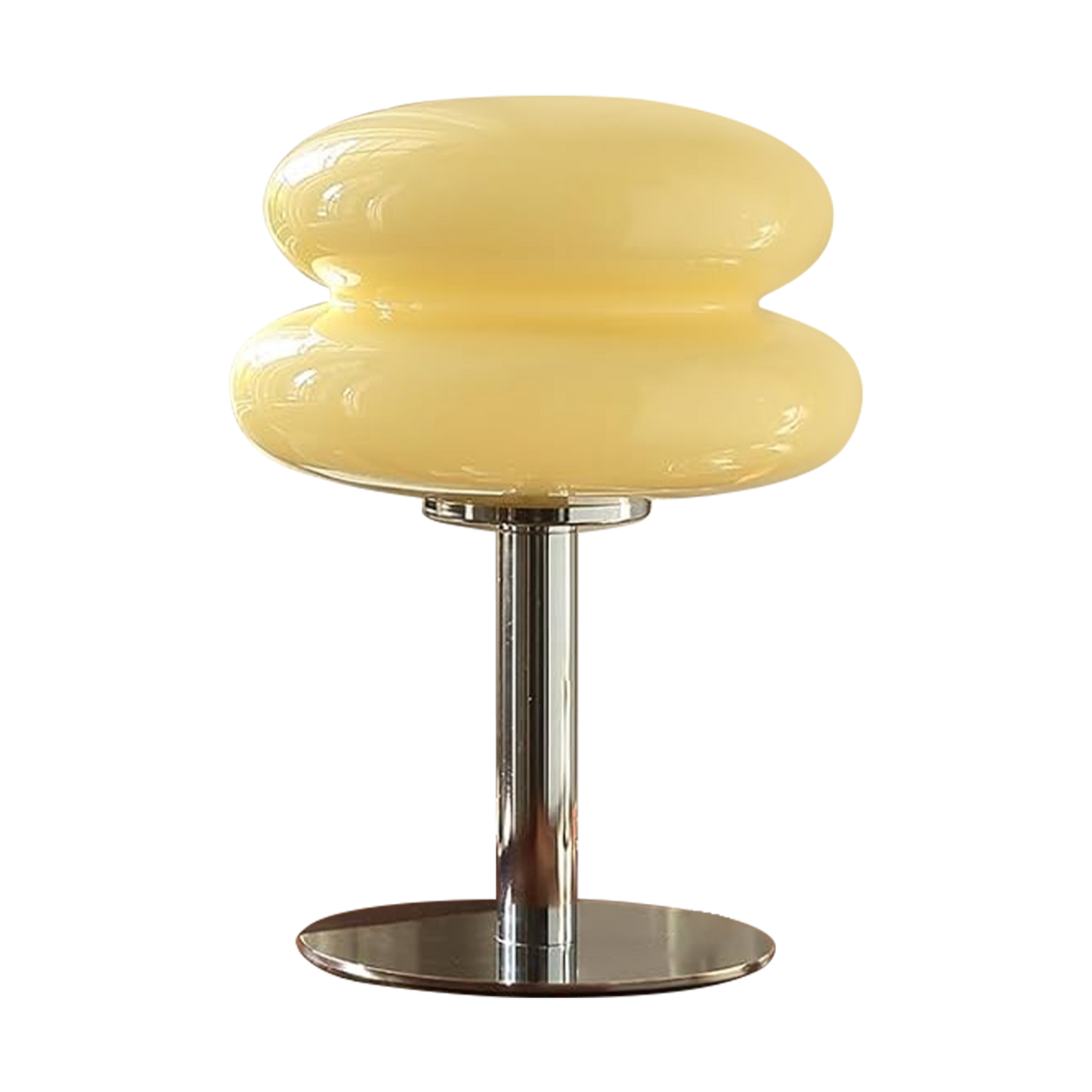 (X)Medieval Mushroom Table Lamp - Retro Egg Tart Design, 3-Color Dimmable LED Glass Light for Bedroom and Living Room ,Cream