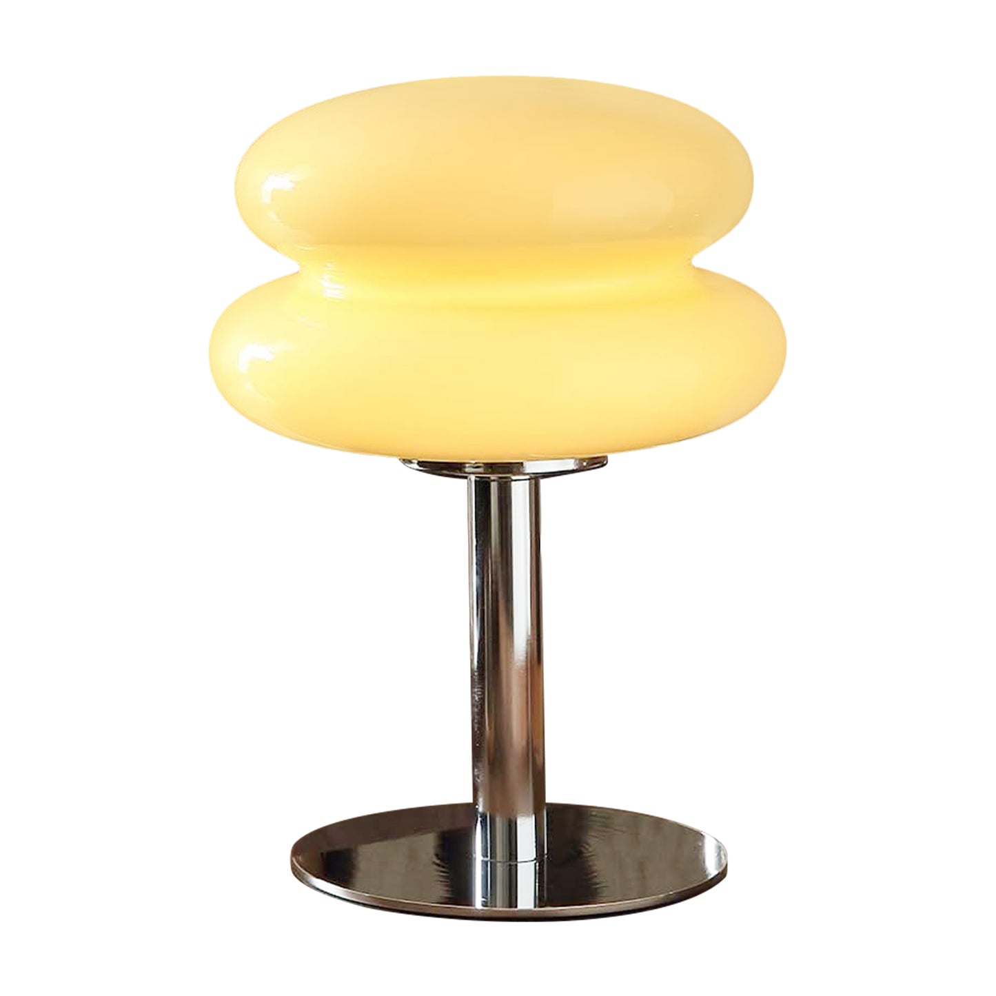 (X)Medieval Mushroom Table Lamp - Retro Egg Tart Design, 3-Color Dimmable LED Glass Light for Bedroom and Living Room ,Cream