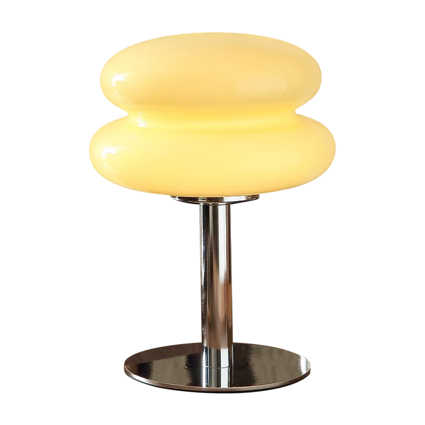 (X)Medieval Mushroom Table Lamp - Retro Egg Tart Design, 3-Color Dimmable LED Glass Light for Bedroom and Living Room ,Cream