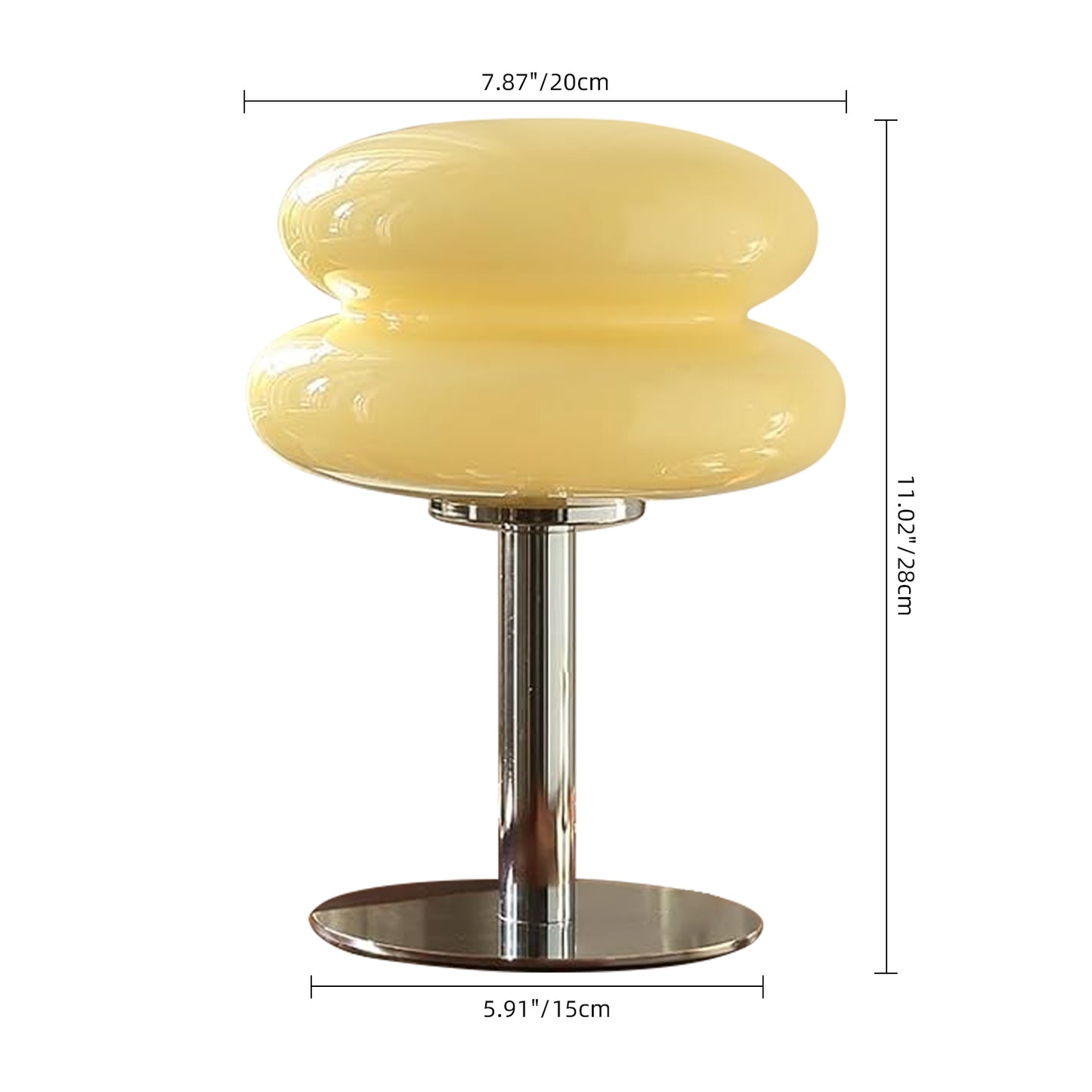 (X)Medieval Mushroom Table Lamp - Retro Egg Tart Design, 3-Color Dimmable LED Glass Light for Bedroom and Living Room ,Cream