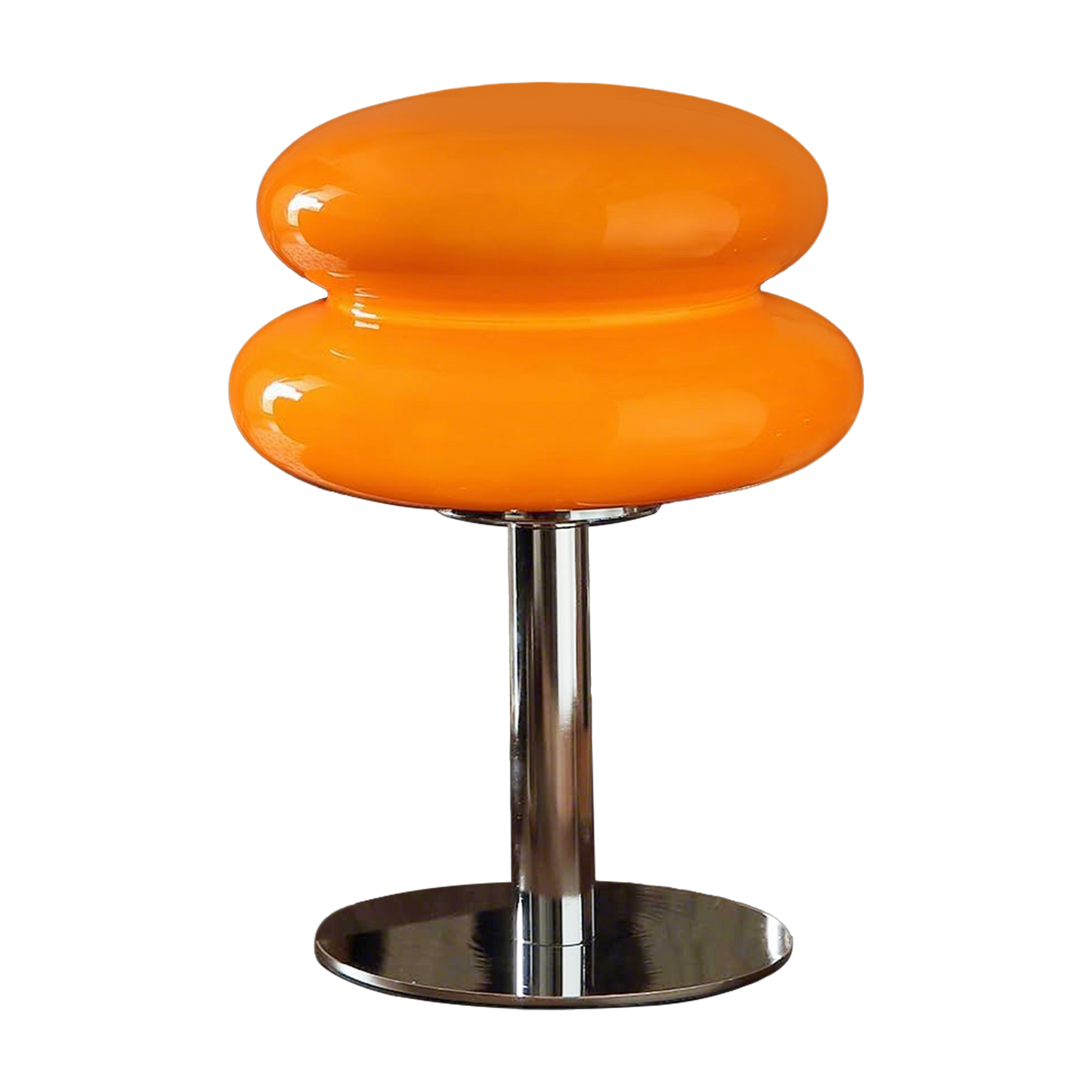 (X)Medieval Mushroom Table Lamp - Retro Egg Tart Design, 3-Color Dimmable LED Glass Light for Bedroom and Living Room ,Orange