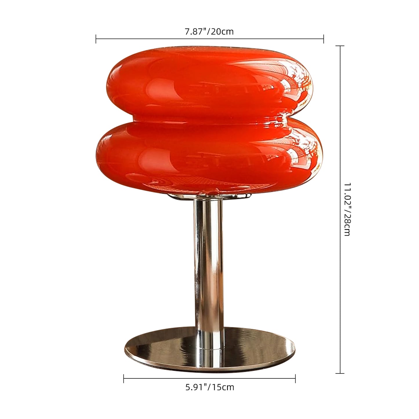 (X)Medieval Mushroom Table Lamp - Retro Egg Tart Design, 3-Color Dimmable LED Glass Light for Bedroom and Living Room ,Red