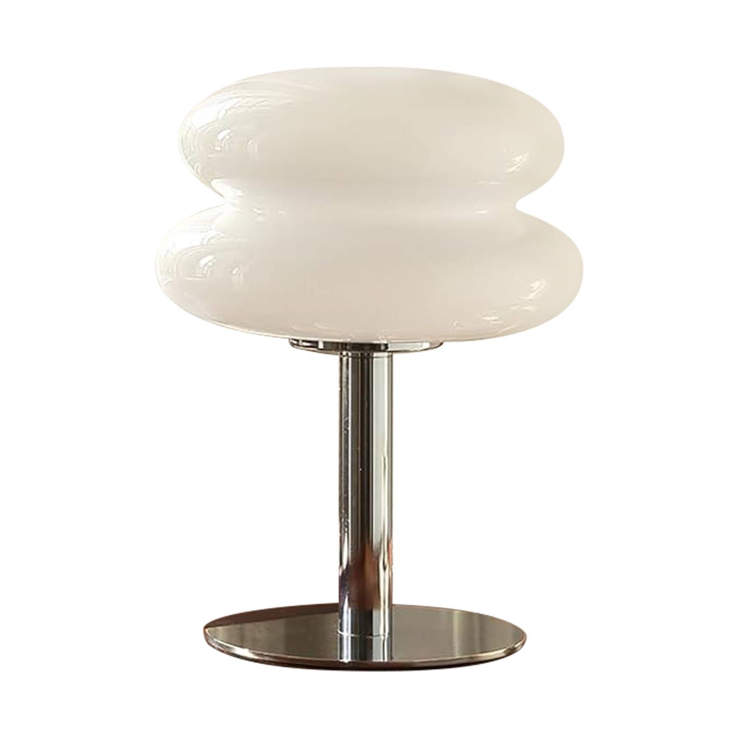 (X)Medieval Mushroom Table Lamp - Retro Egg Tart Design, 3-Color Dimmable LED Glass Light for Bedroom and Living Room ,White