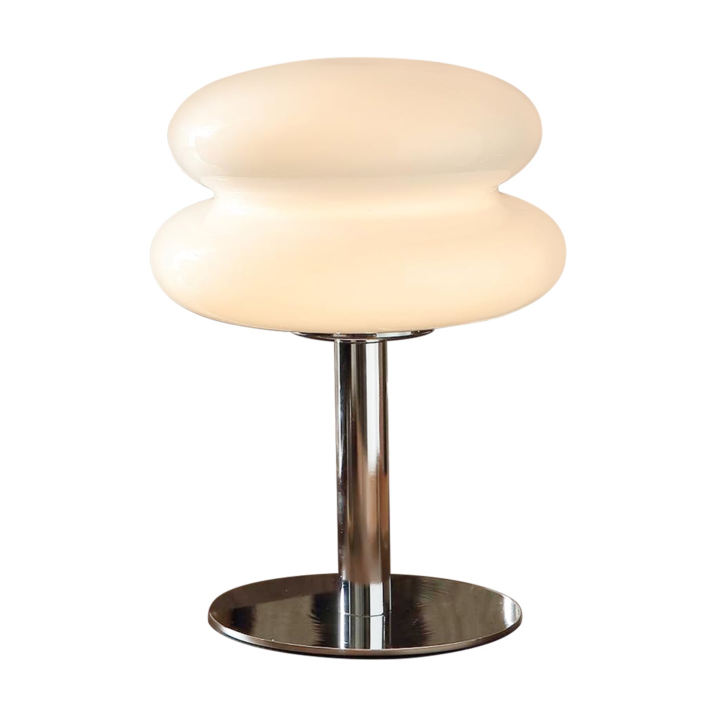 (X)Medieval Mushroom Table Lamp - Retro Egg Tart Design, 3-Color Dimmable LED Glass Light for Bedroom and Living Room ,White