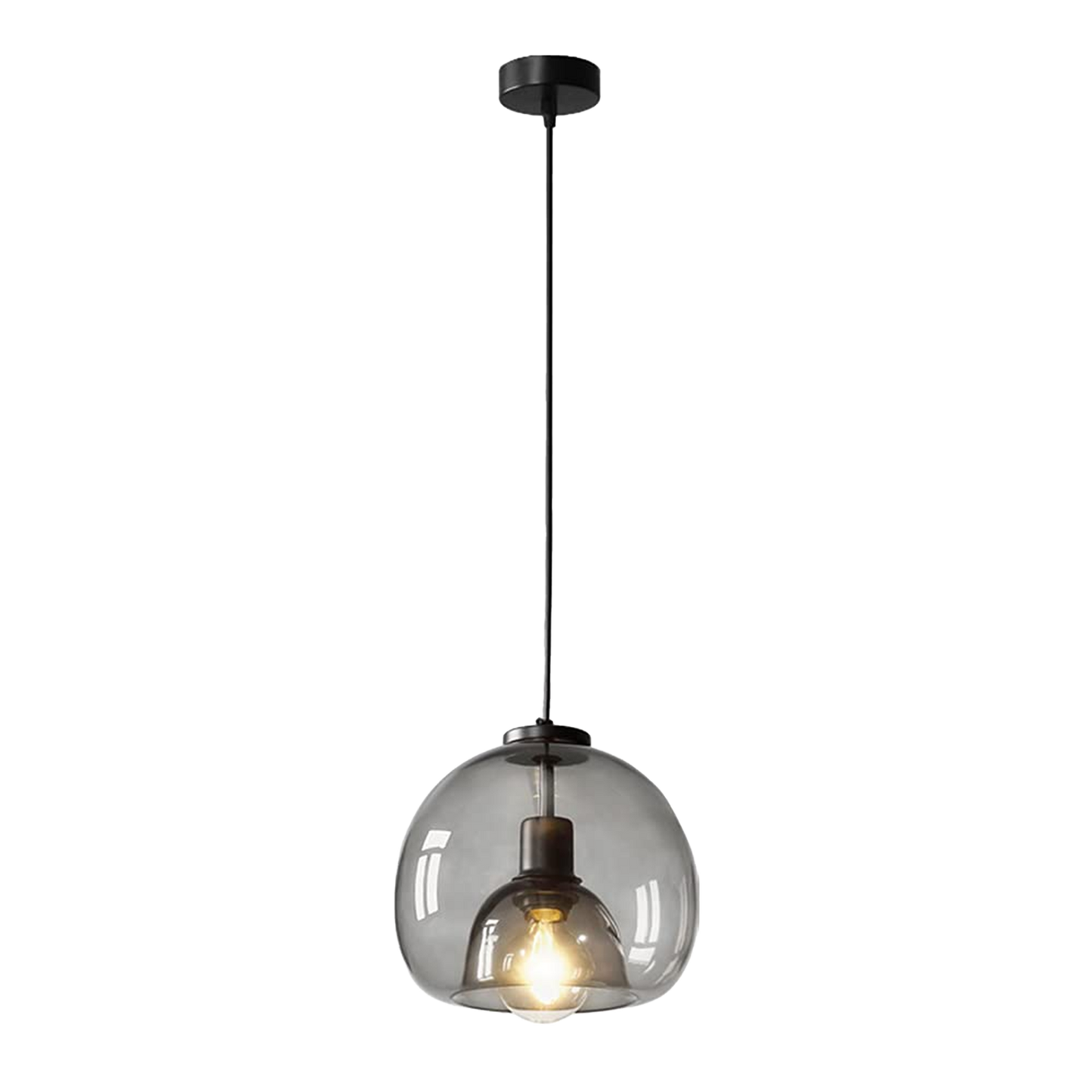 Modern Minimalist Pendant Light - Artistic Glass Shade with Sleek Metal Frame for Dining Room, Bedroom, Living Room