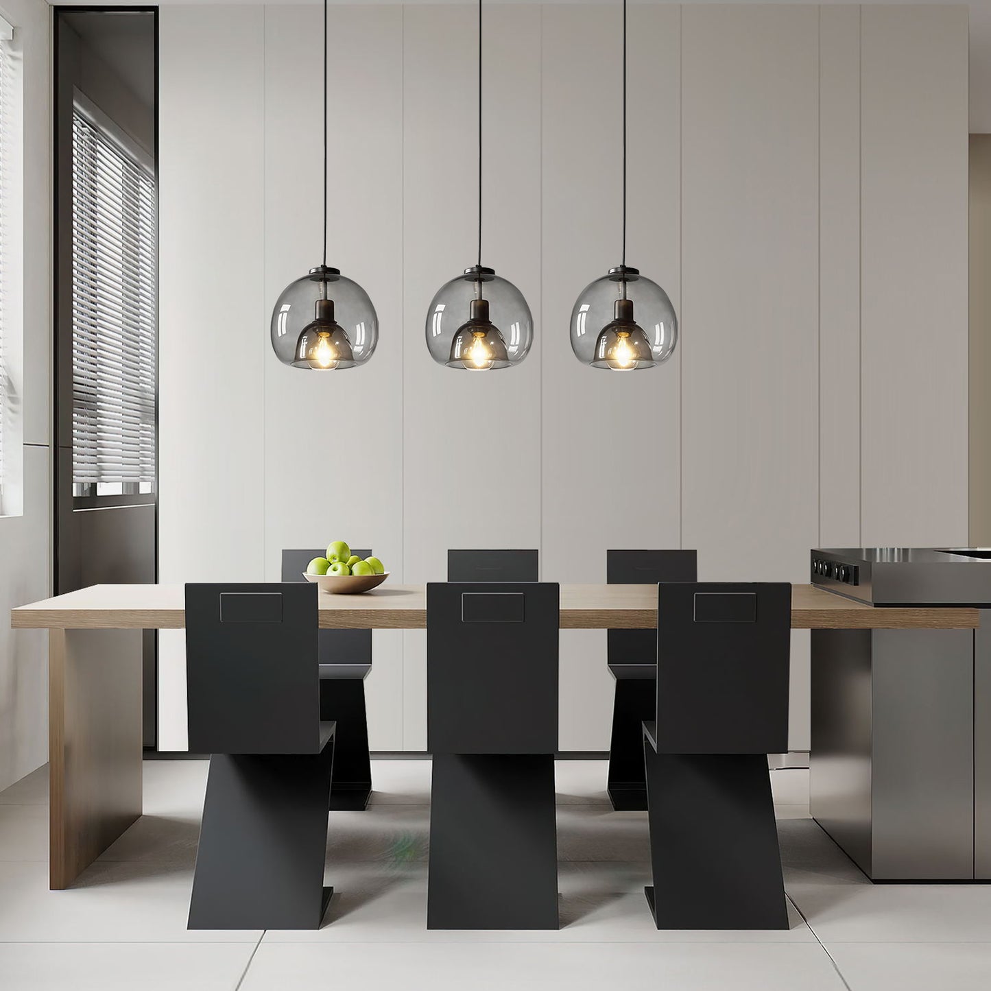 Modern Minimalist Pendant Light - Artistic Glass Shade with Sleek Metal Frame for Dining Room, Bedroom, Living Room