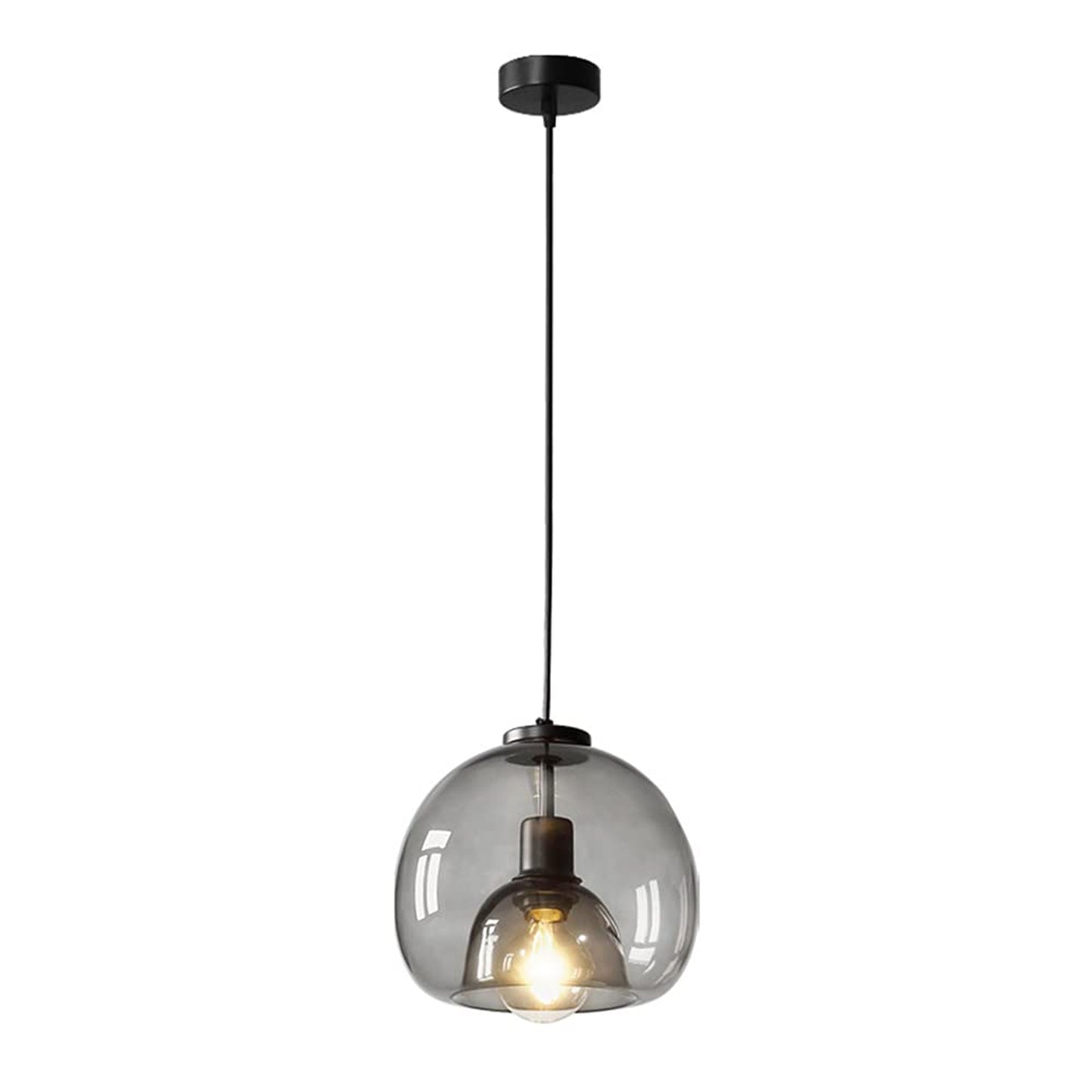 Modern Minimalist Pendant Light - Artistic Glass Shade with Sleek Metal Frame for Dining Room, Bedroom, Living Room