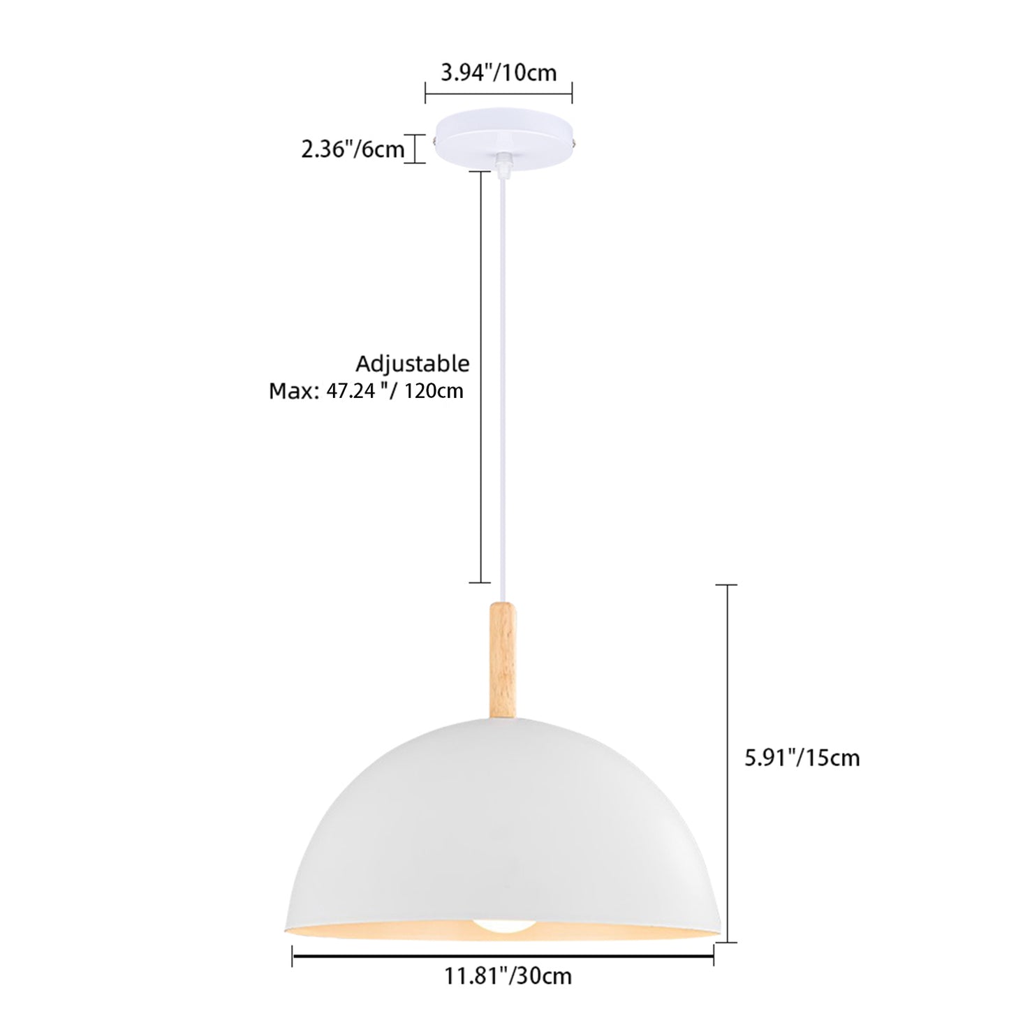 (Z)Modern Pendant Light,White Ceiling Hanging Lamp,E27 Base Nordic Style Oak Wood Lighting Fixture for Dining Room Kitchen Island Hallway Restaurant