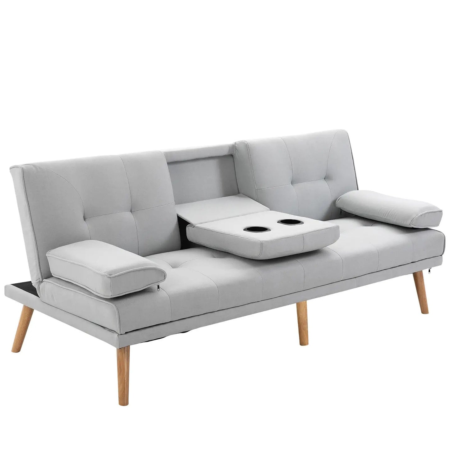 Sofa bed Comfortable sofa bed, 3-seater, sofa bed, linen, light grey, 181x77x72cm