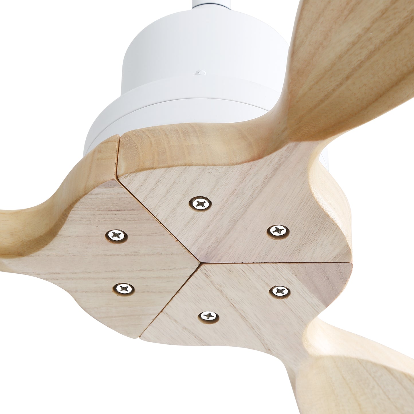 52" Solid Wood Blade Low Profile Ceiling Fan without Light, 6 Speed Remote Control for Patio & Living Room