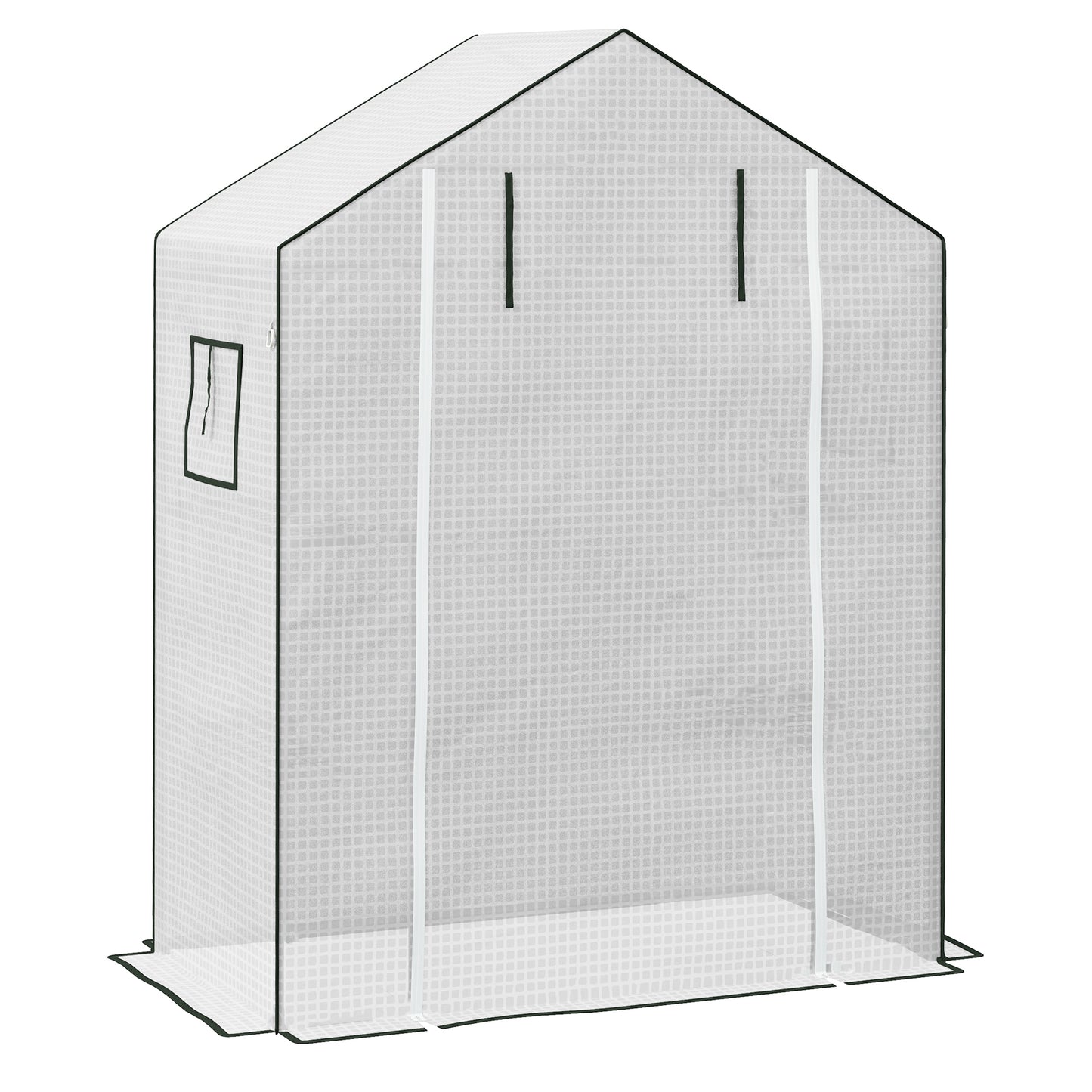 PE film replacement cover, with UV protection, roller shutter door, side windows, tomato house, 140 x 73 x 190 cm, white