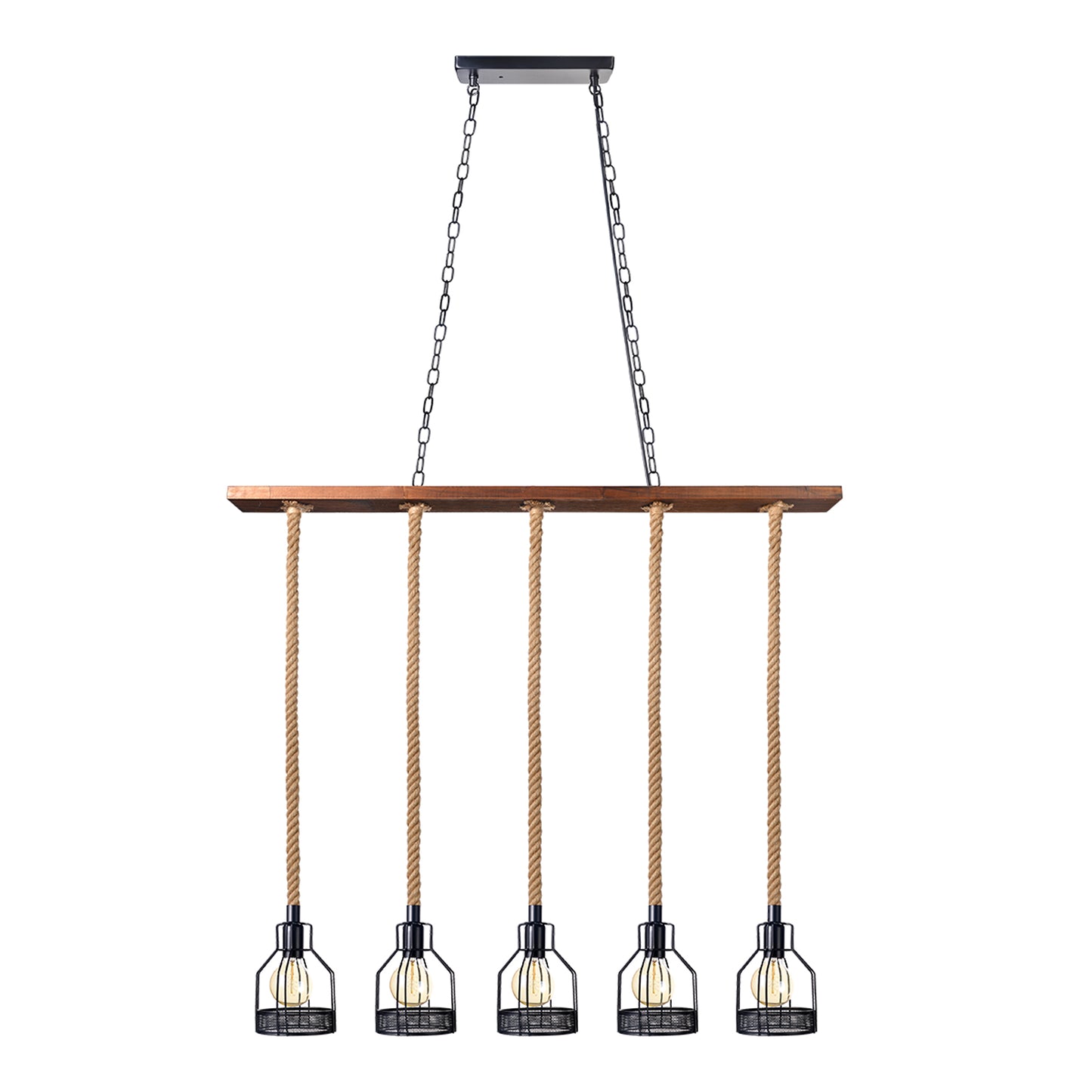 (Q) 5-Head Pendant Light, Industrial Style Pendant Light For Rural Farmhouses, Suitable For Kitchen Islands, Bedrooms, Living Rooms