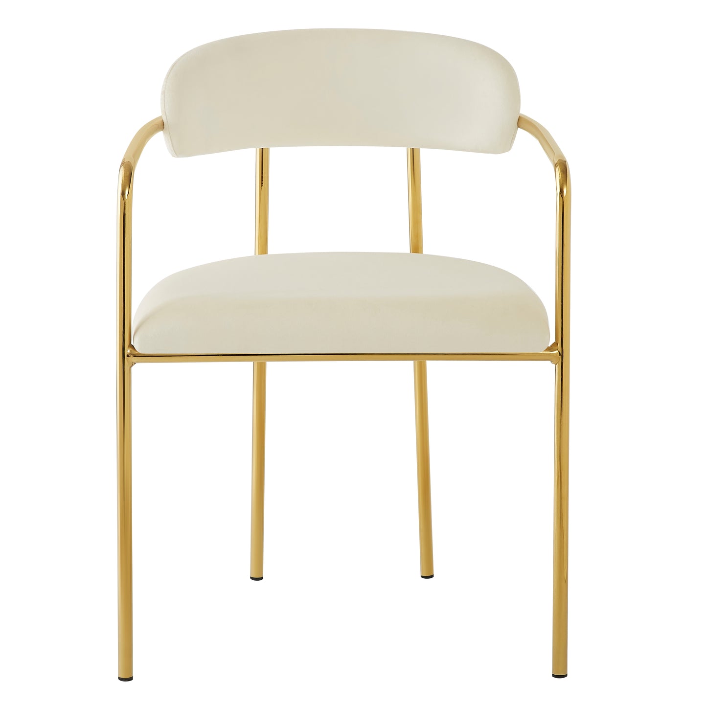 Modern Velvet Dining Chairs (2 Pieces) with Gold Plated Iron Legs, Ergonomic Design, Luxury Ring Frame
