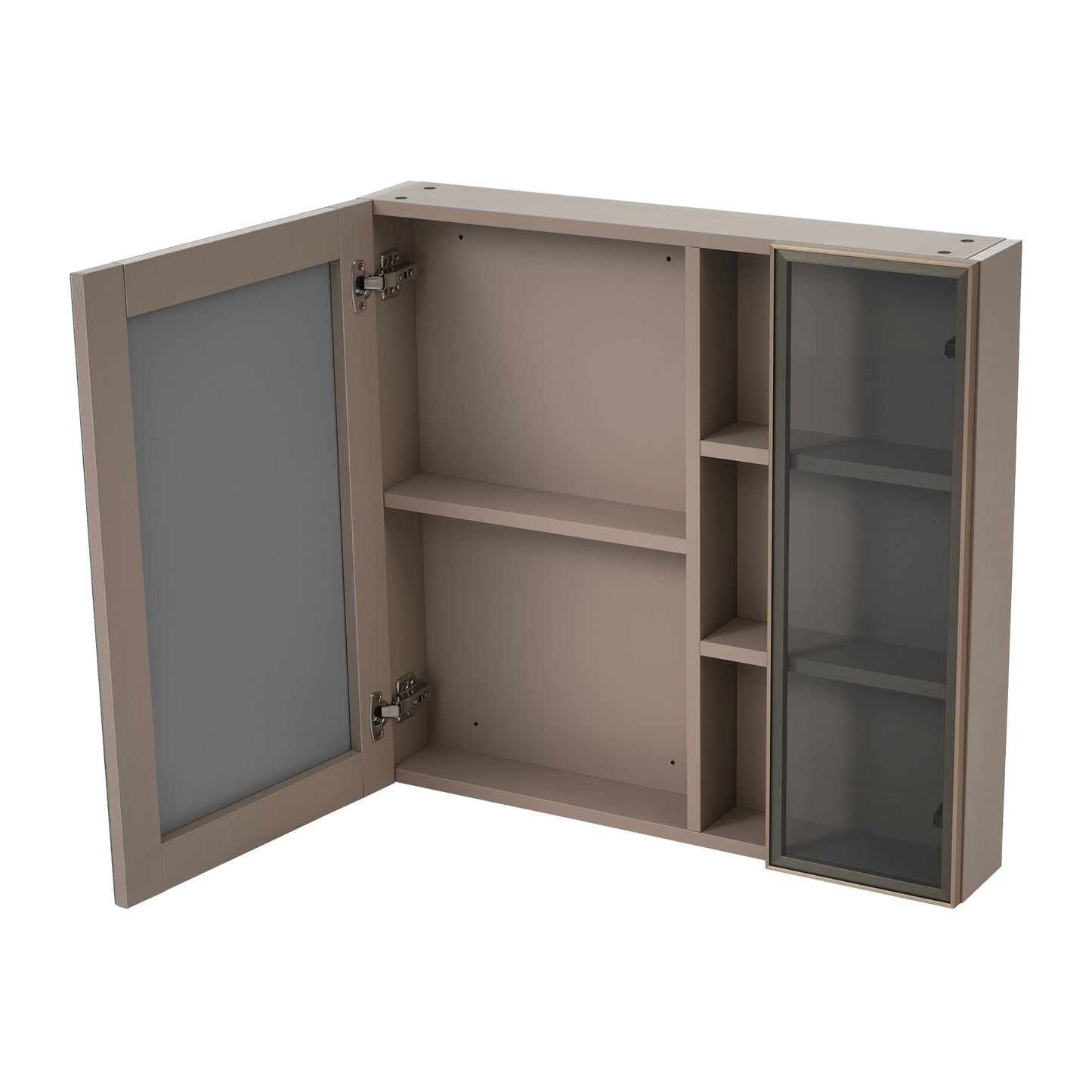 (Z)80cm Wide Mirrored Bathroom Cabinet with Shelves - Stylish Storage Solution